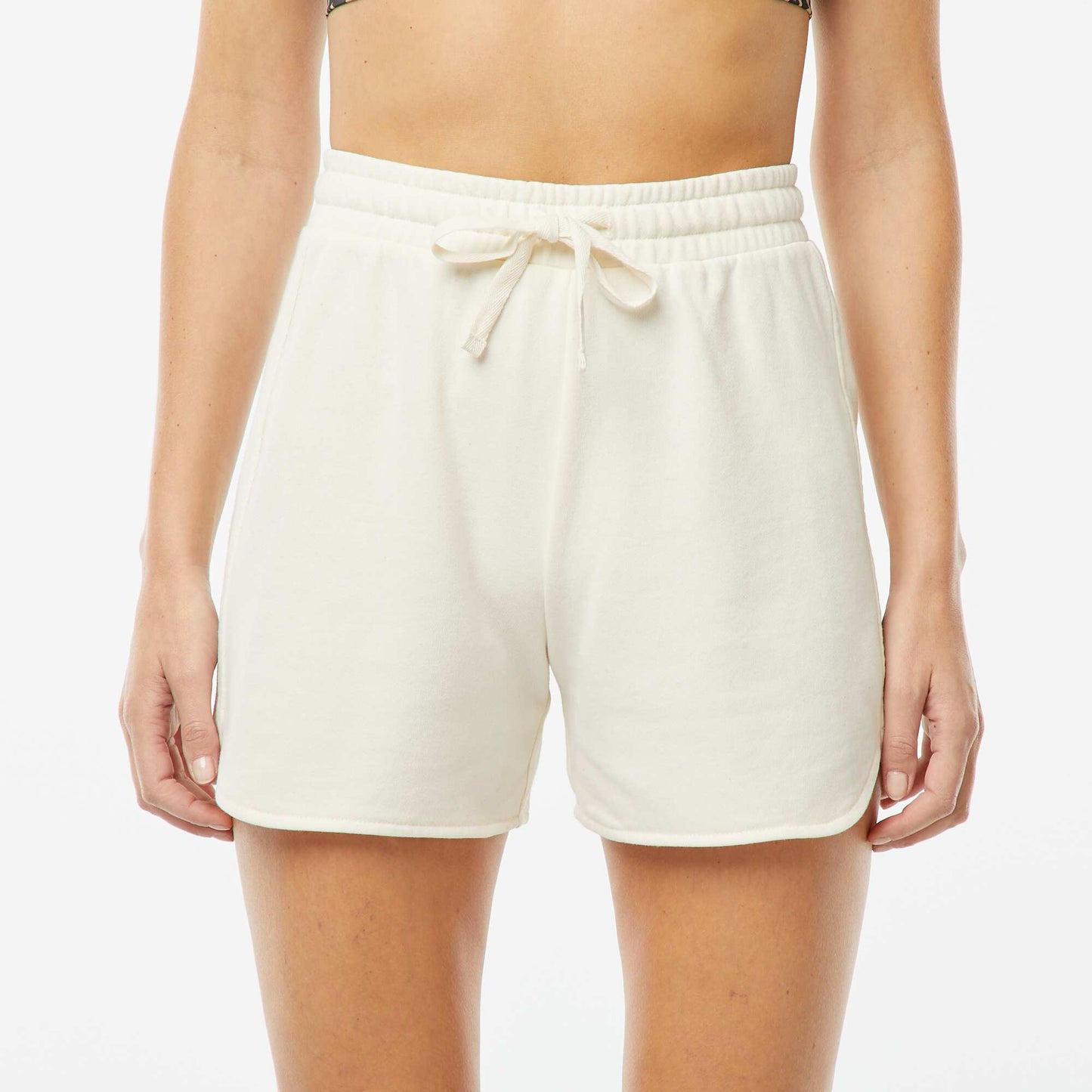 Short en molleton avec cordons BEIGE