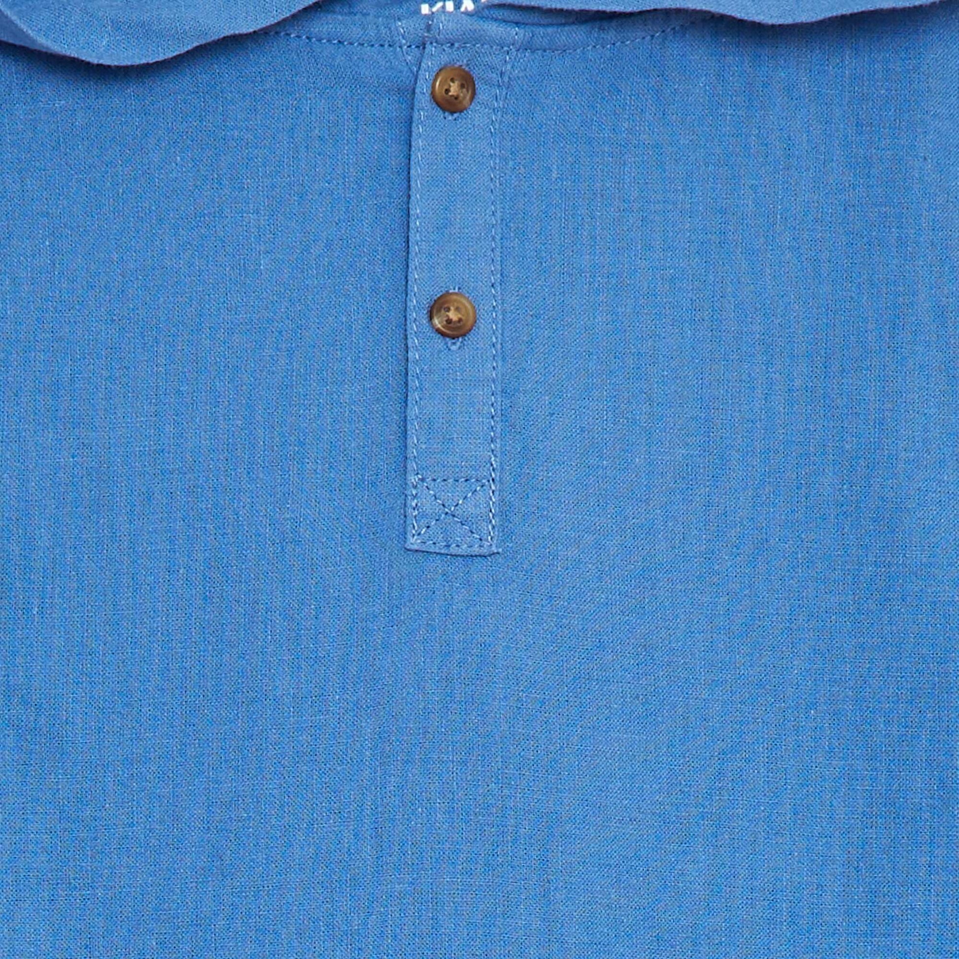 Chemise en lin mélangé BLEU