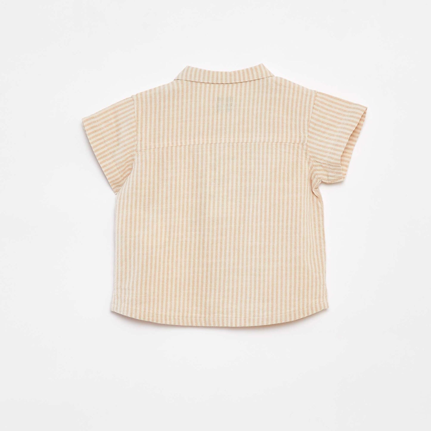 Chemise brodée à manches courtes BEIGE