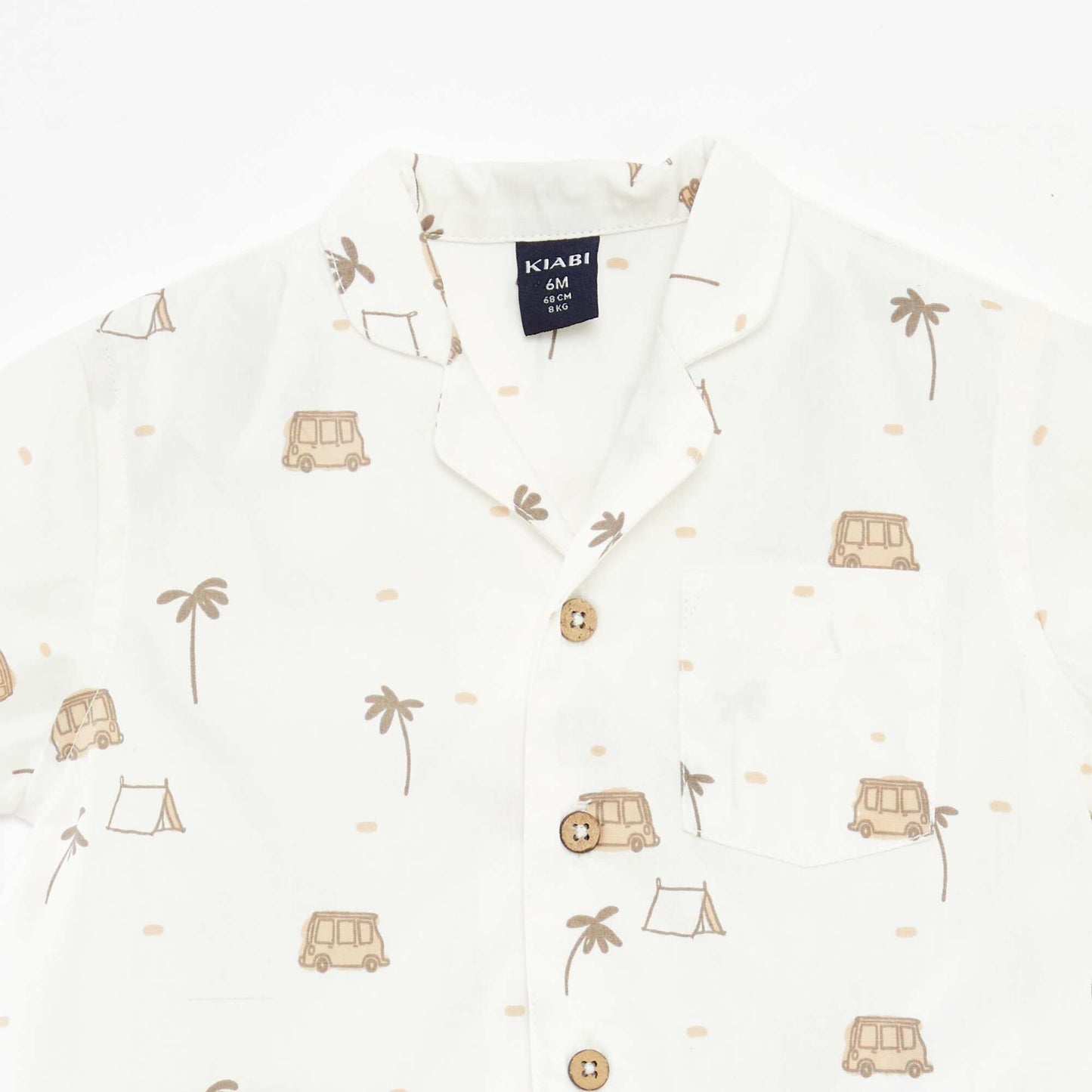 Chemise à manches courtes avec motif BLANC