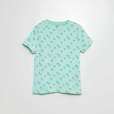 T-shirt manches courtes à motif BLEU