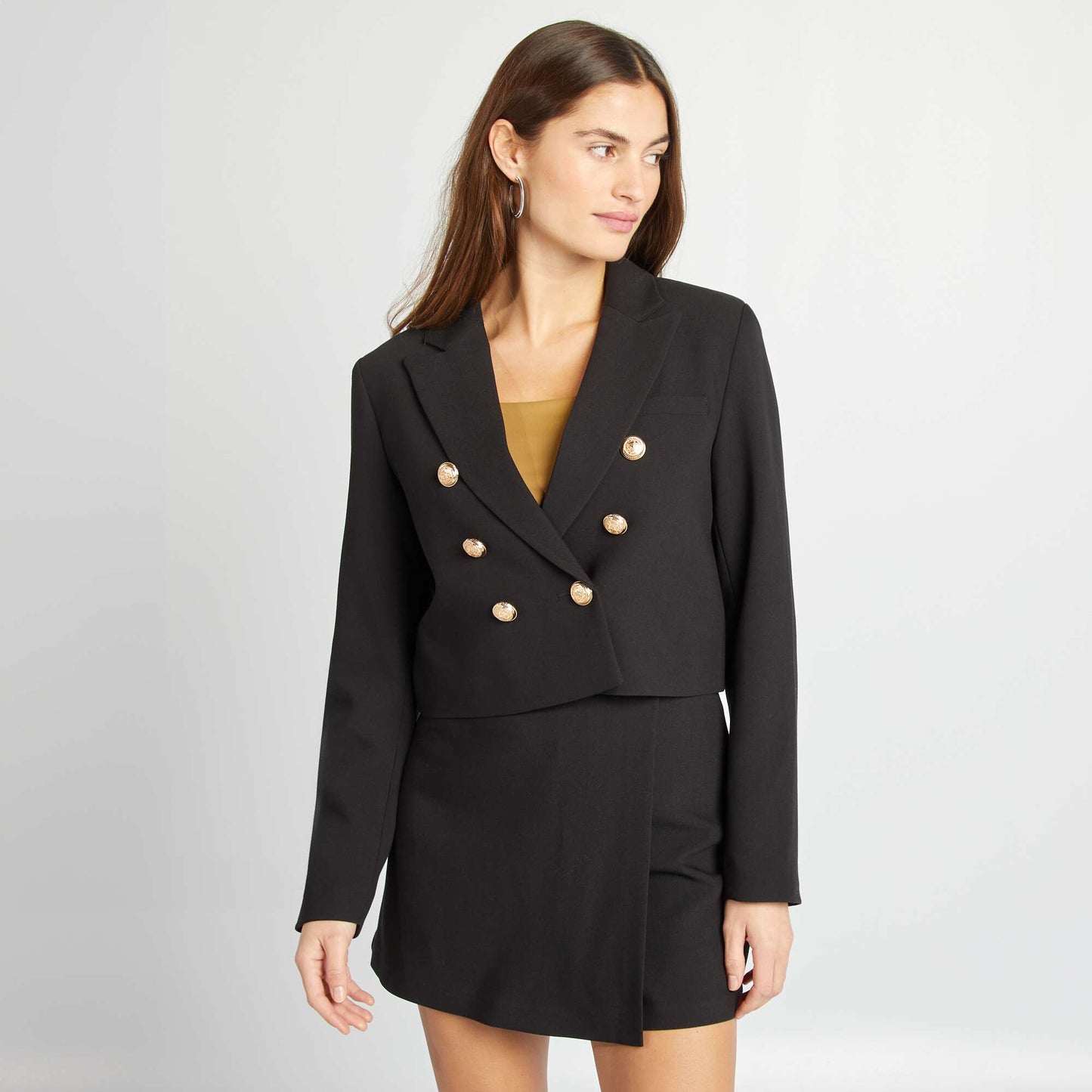 Jupe short taille haute NOIR