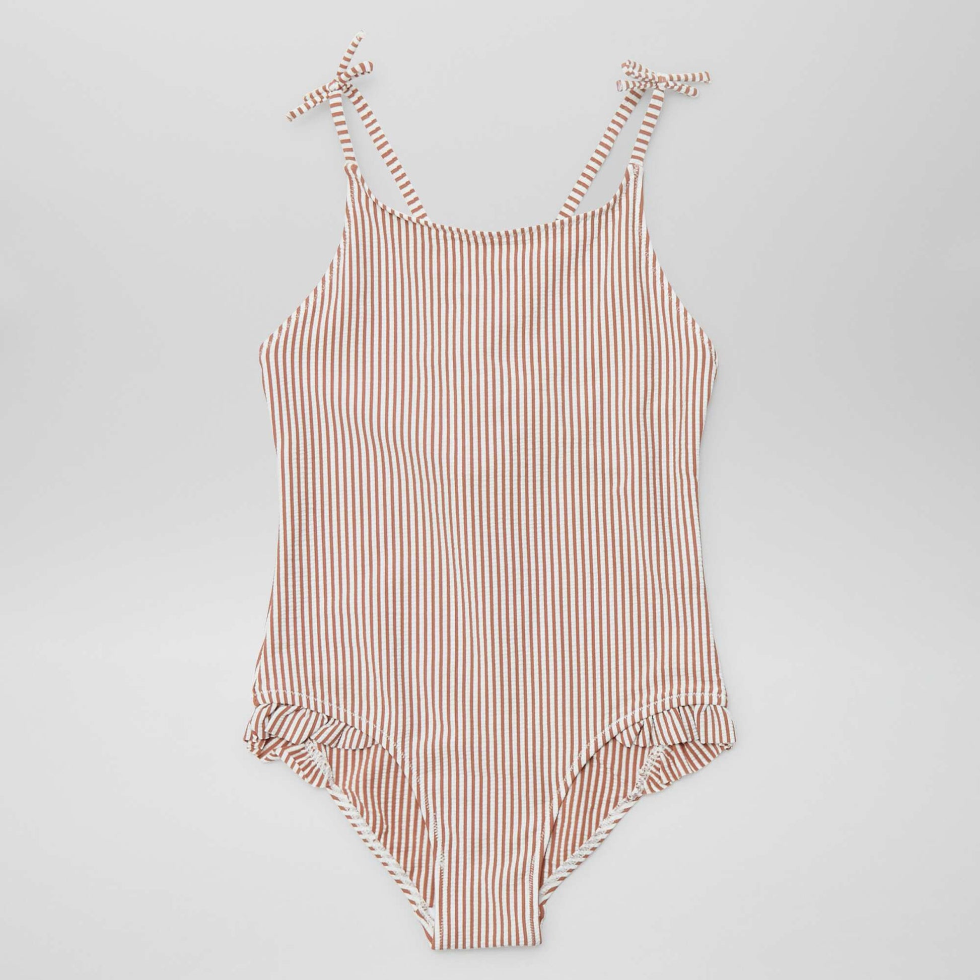 Maillot de bain rayé - 1 pièce MARRON