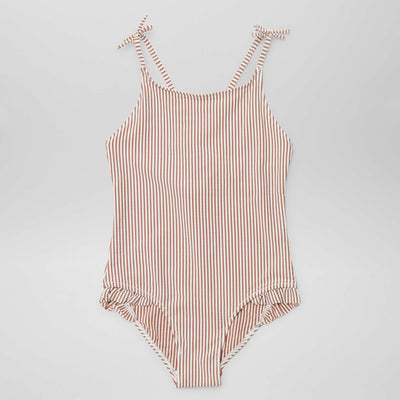 Maillot de bain rayé - 1 pièce MARRON