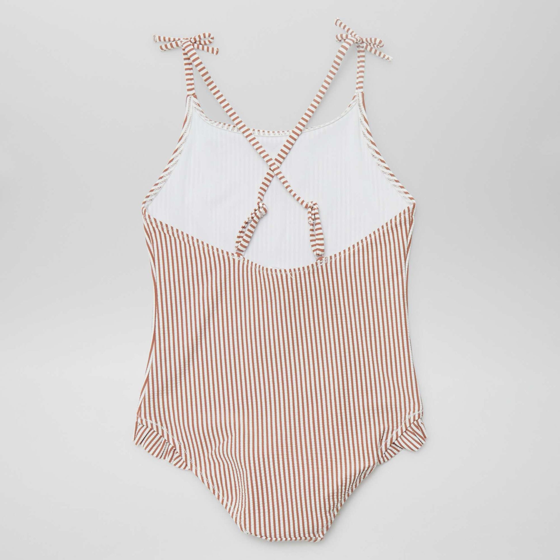Maillot de bain rayé - 1 pièce MARRON