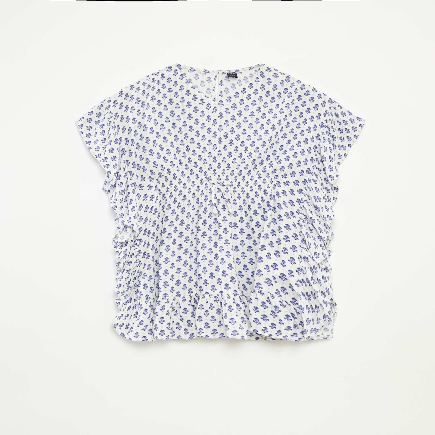 Robe à volants avec imprimé BLANC