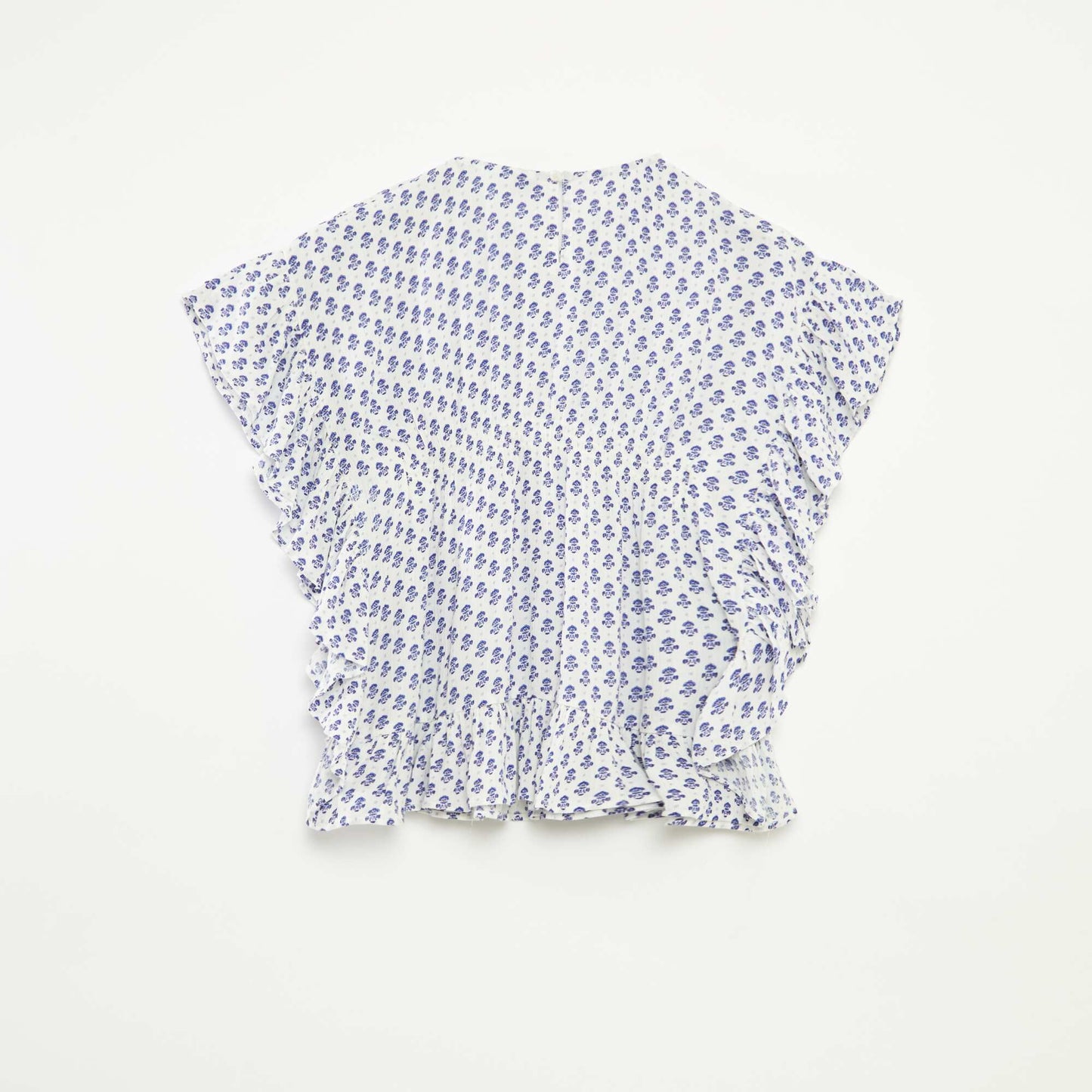 Robe à volants avec imprimé BLANC