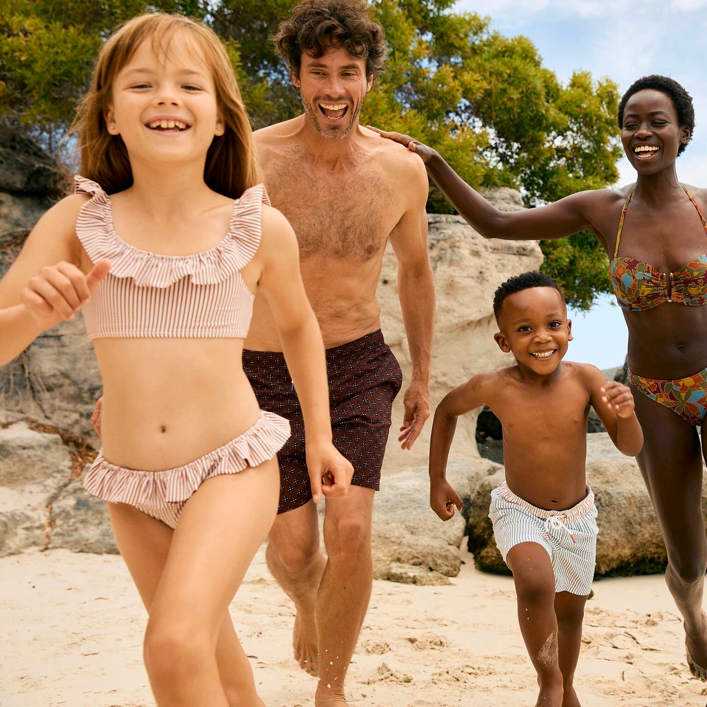 Maillot de bain rayé - 2 pièces MARRON