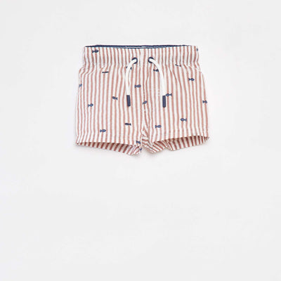 Short de bain à motif MARRON