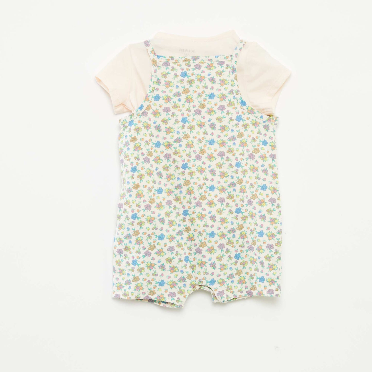 T-shirt + combishort à imprimé fleuri - 2 pièces ROSE