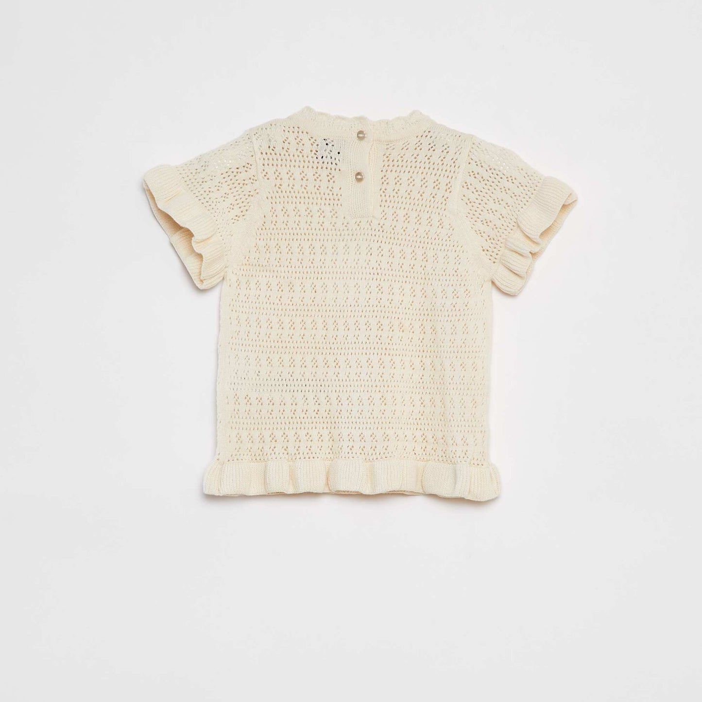Ensemble en tricot t-shirt + short + bandeau - 3 pièces BLANC