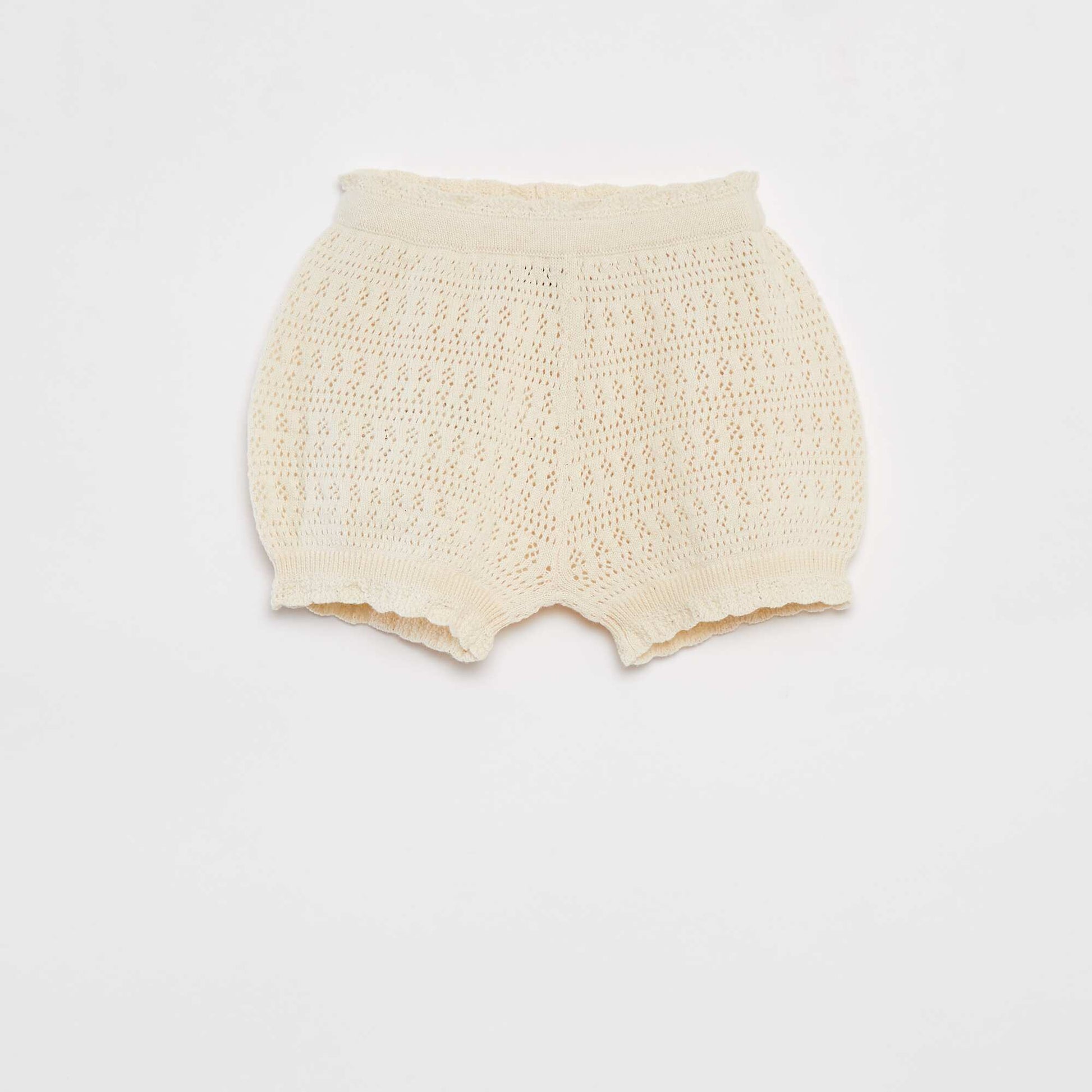 Ensemble en tricot t-shirt + short + bandeau - 3 pièces BLANC