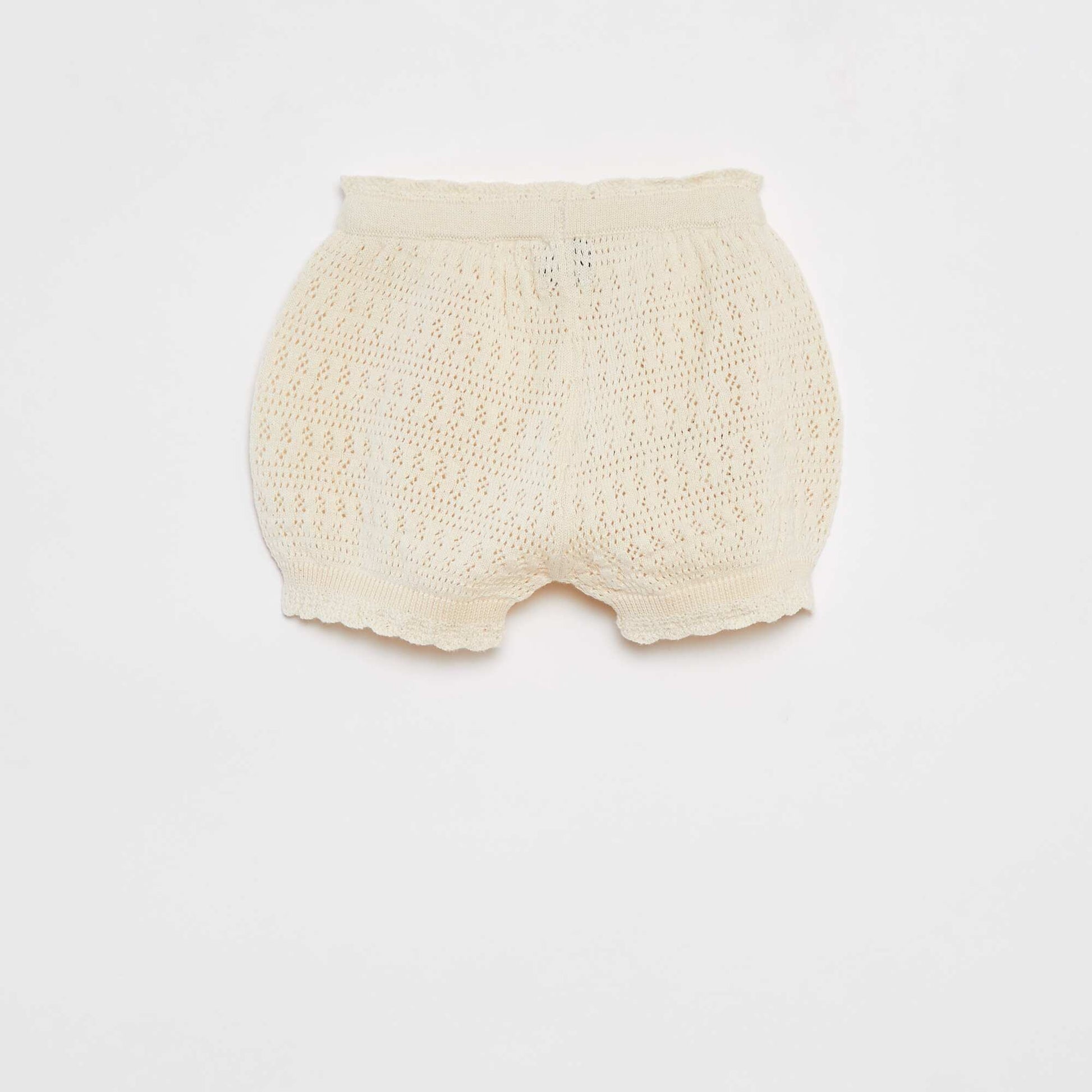 Ensemble en tricot t-shirt + short + bandeau - 3 pièces BLANC