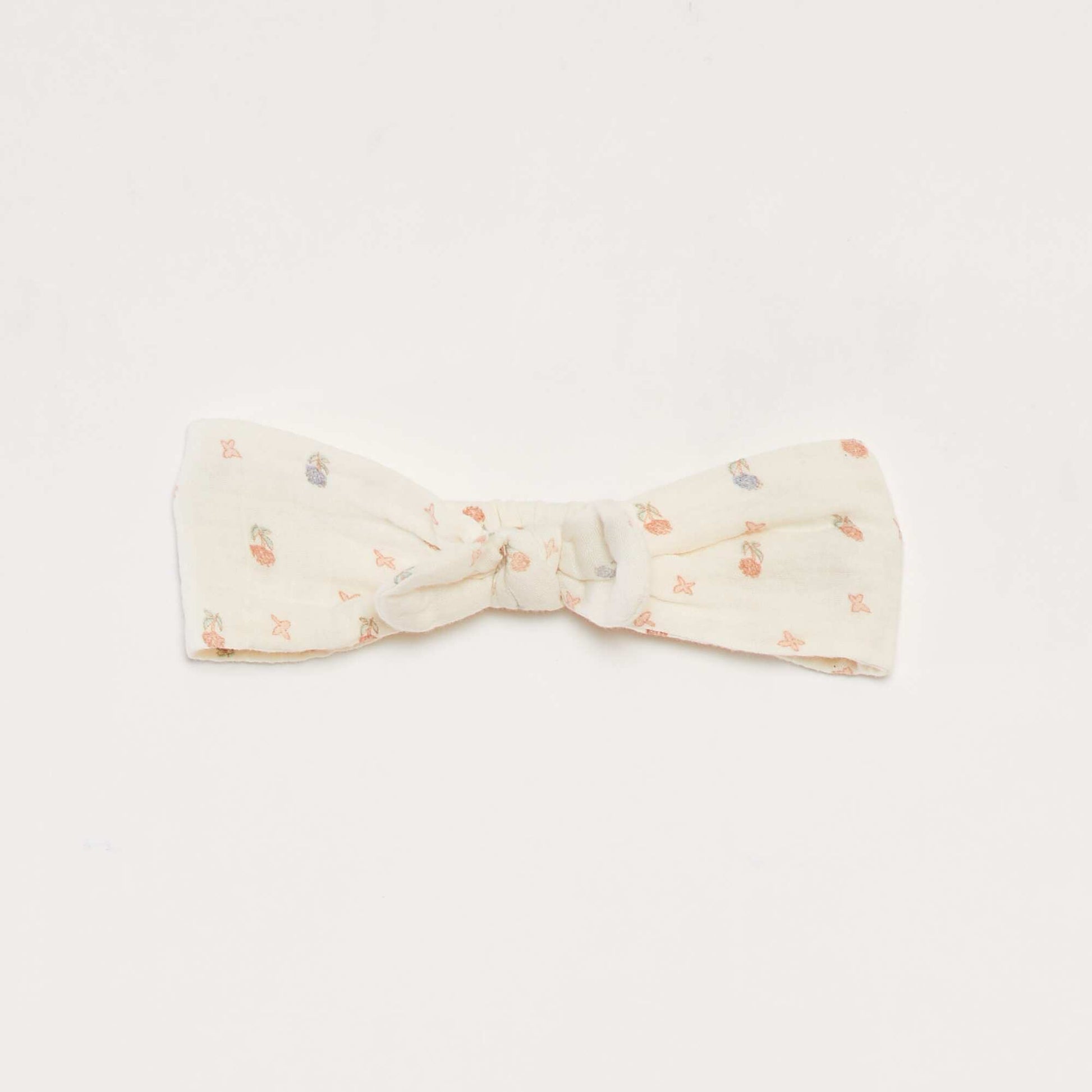 Ensemble barboteuse en gaze de coton + bandeau - 2 pièces BLANC