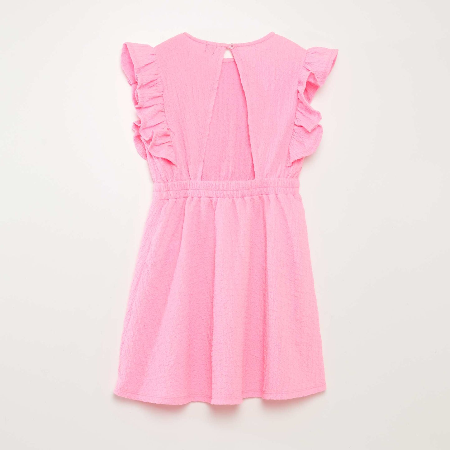 Robe volantée en matière gaufrée ROSE