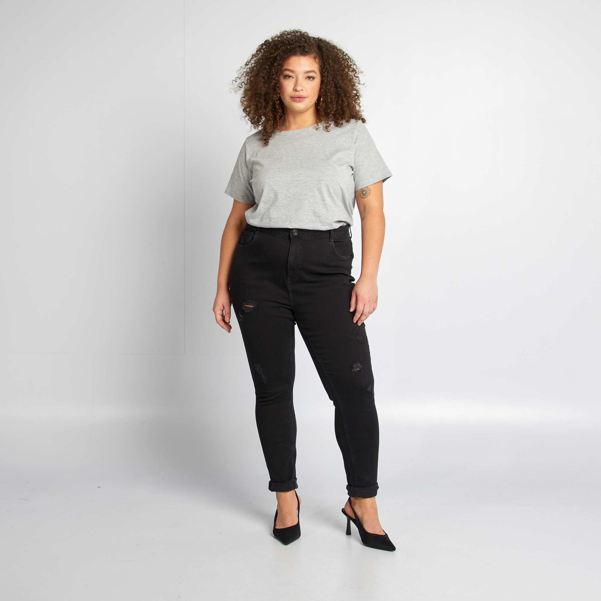 Pantalon slim stretch NOIR