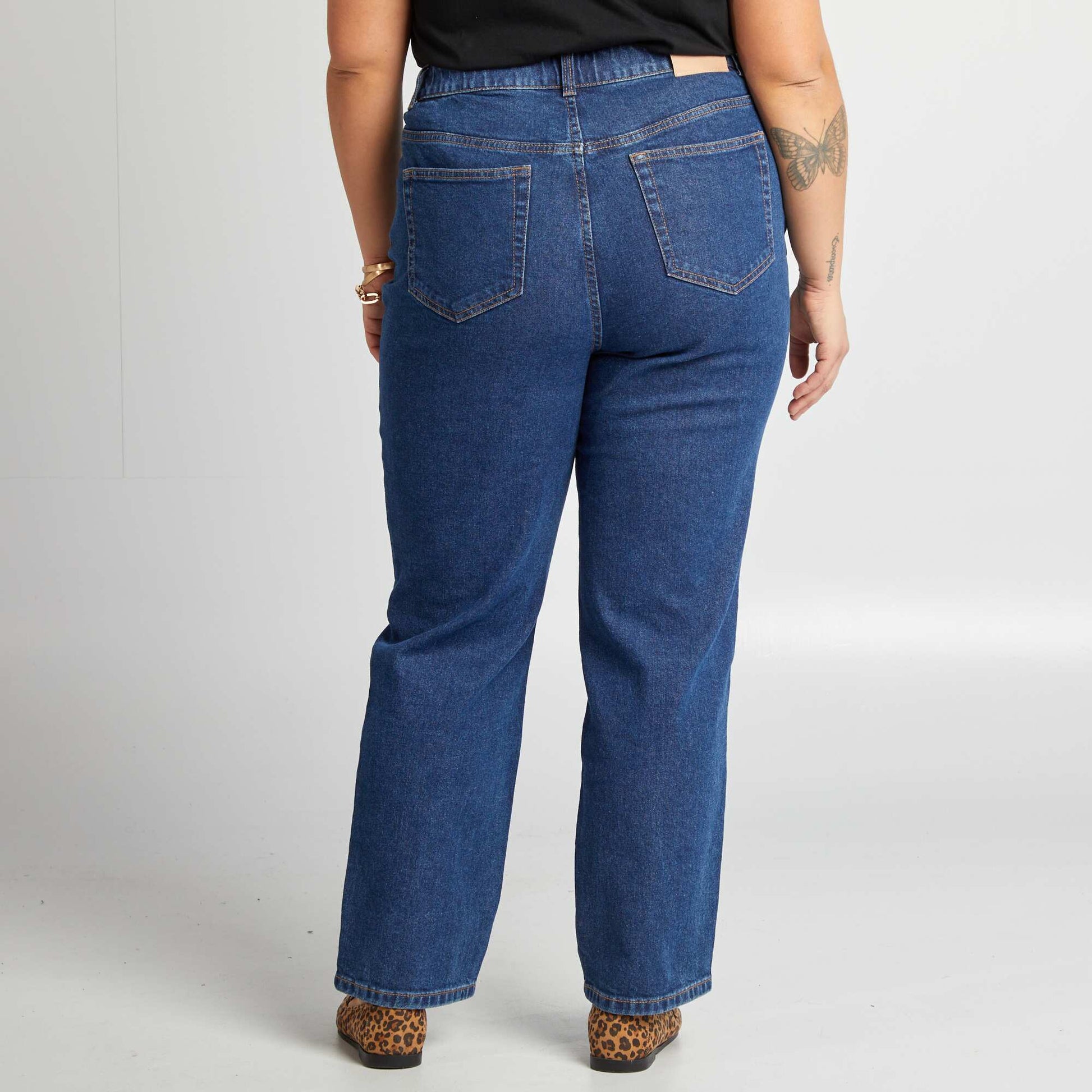 Jean straight taille haute BLEU