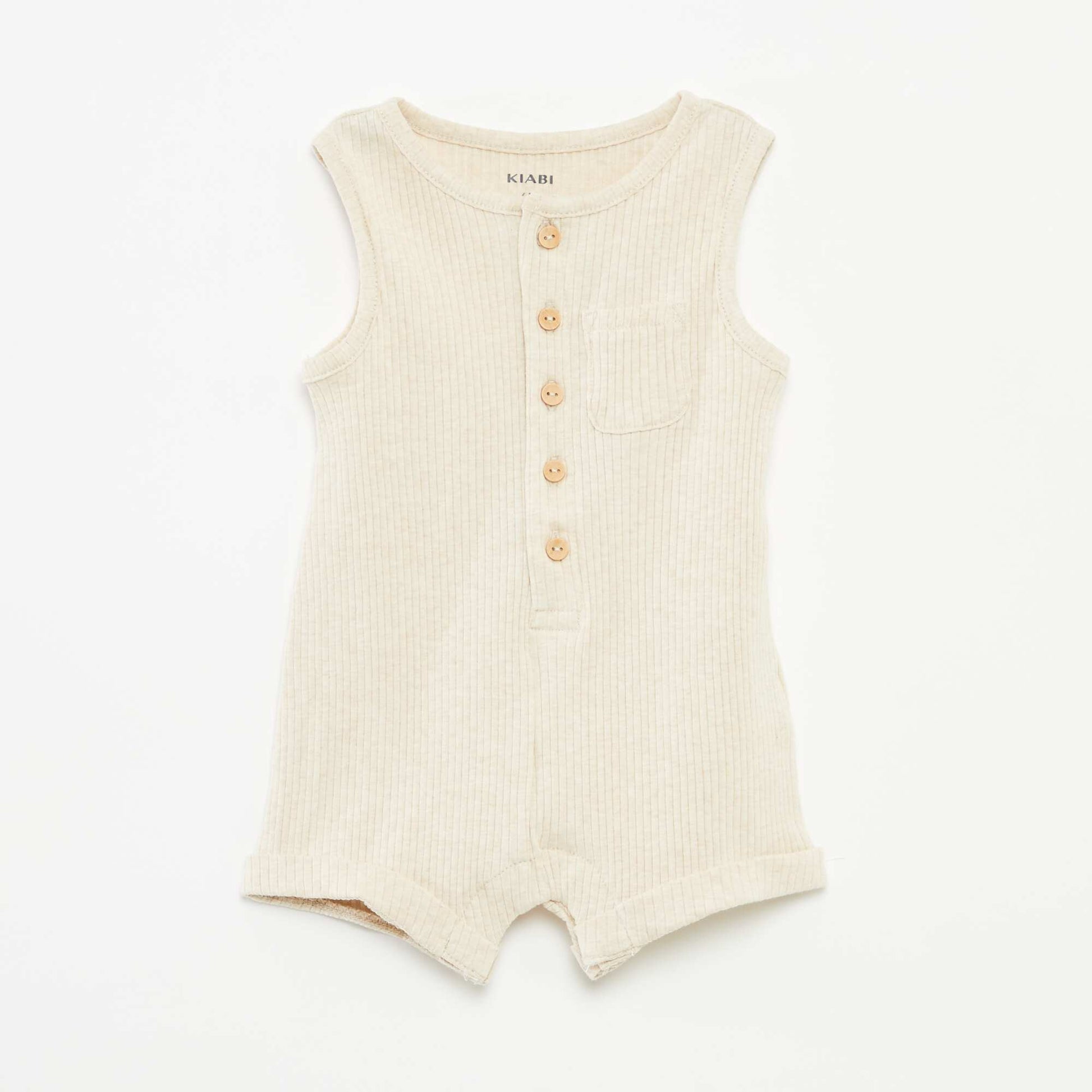 Barboteuse courte à imprimé BEIGE