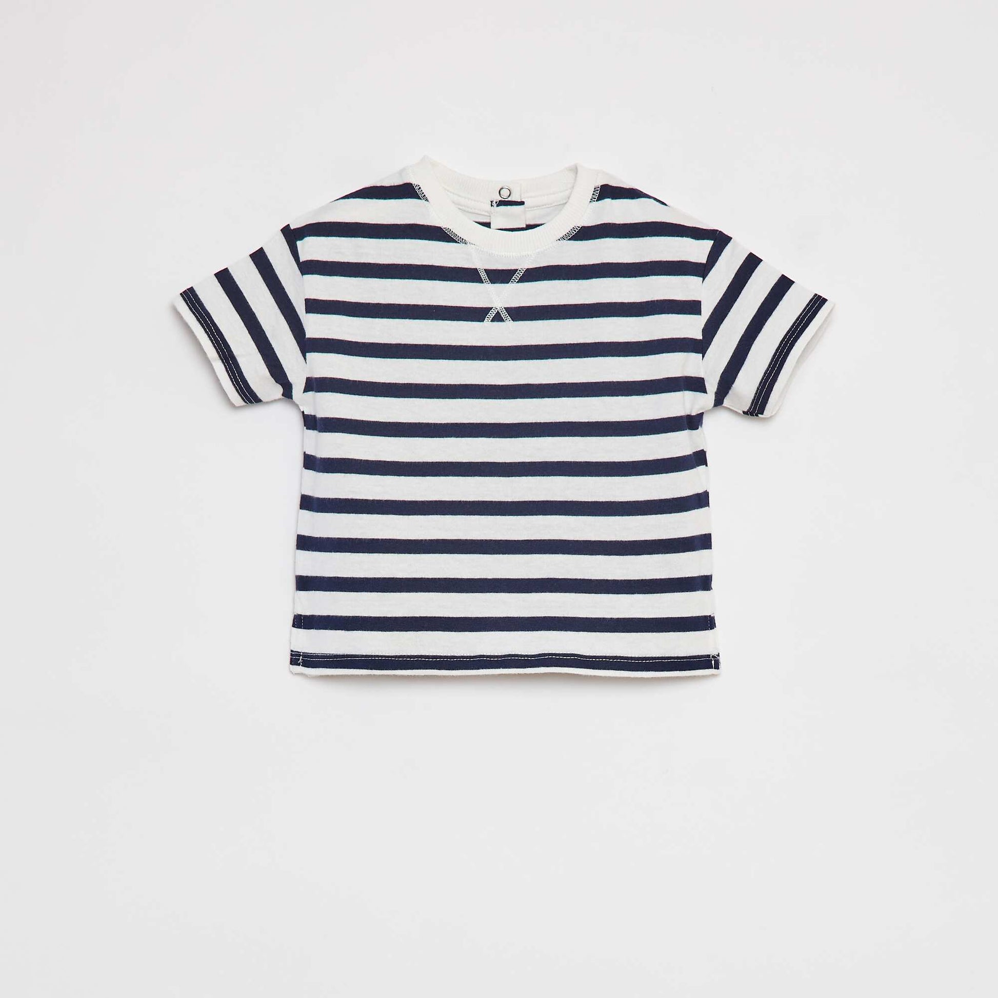 T-shirt à rayures BLEU MARINE