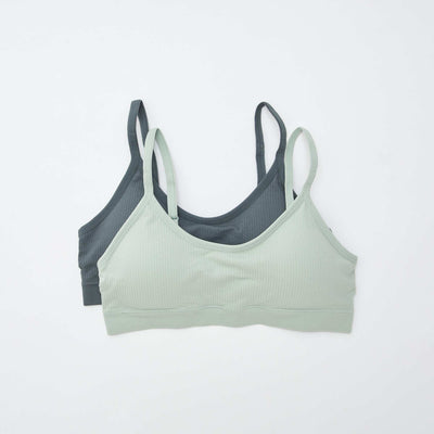 Lot de 2 brassières côtelés VERT