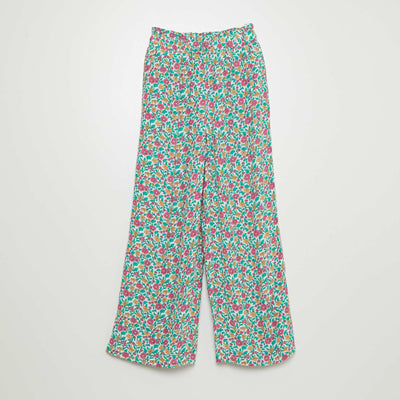 Pantalon large à motif VERT/ROSE