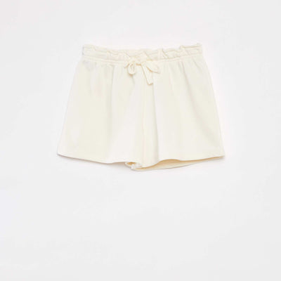 Short en molleton uni BLANC