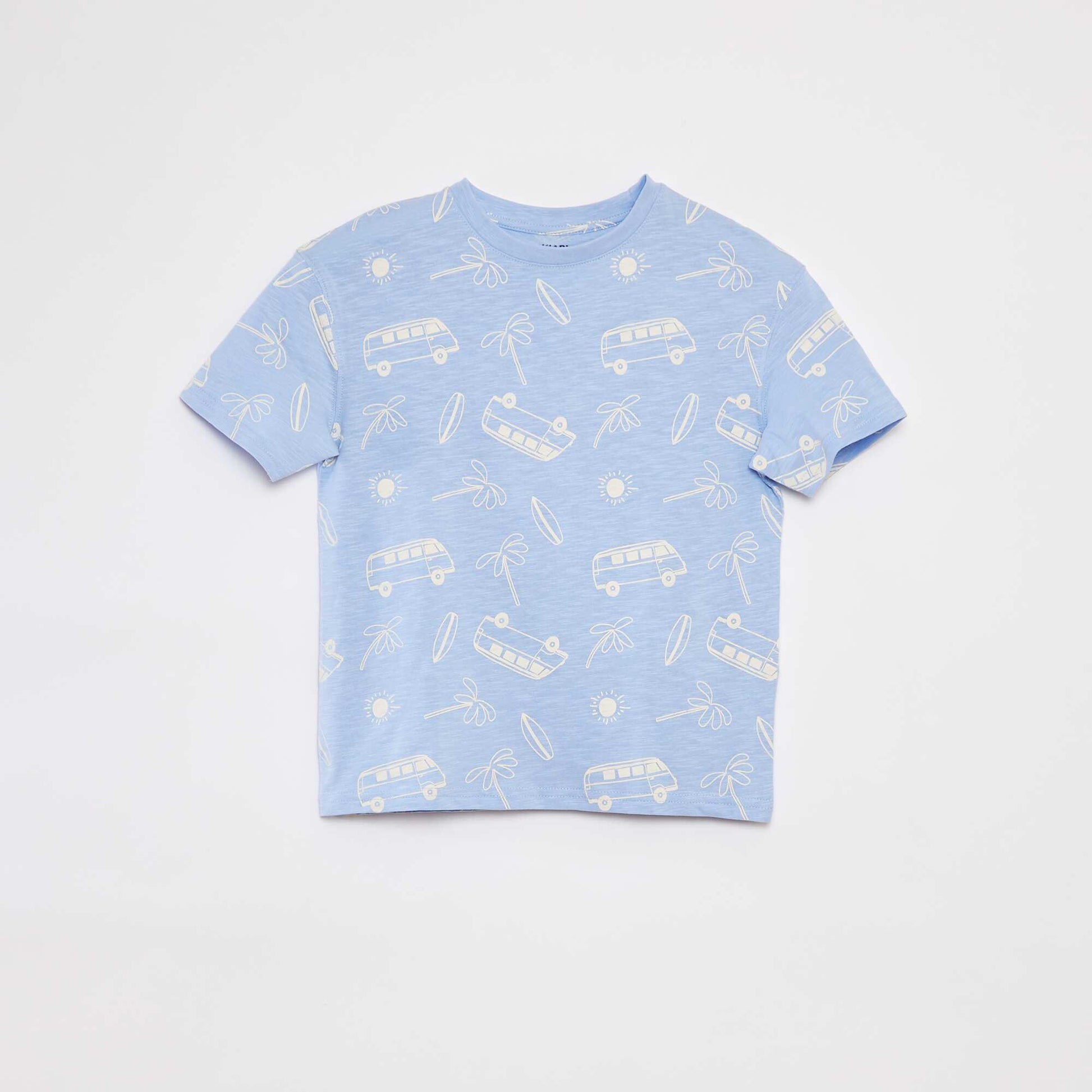 T-shirt imprimé à manches courtes BLEU