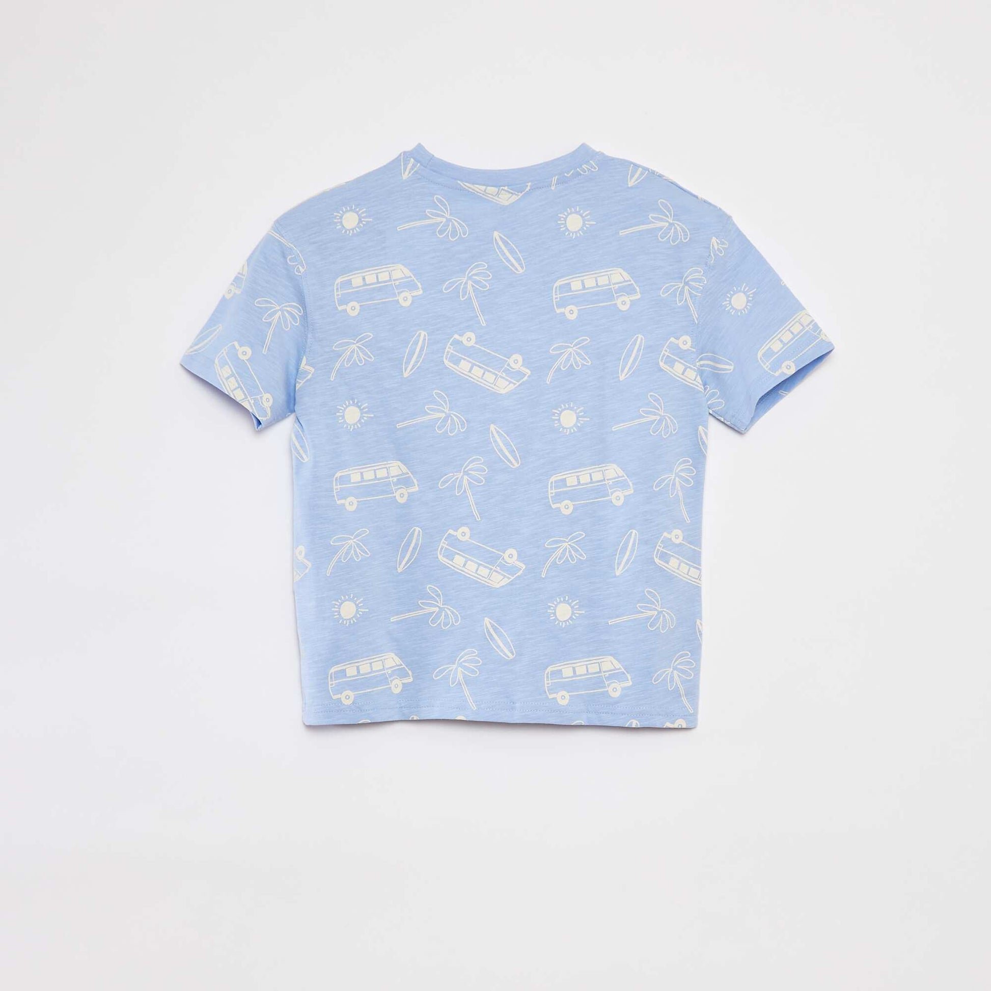 T-shirt imprimé à manches courtes BLEU