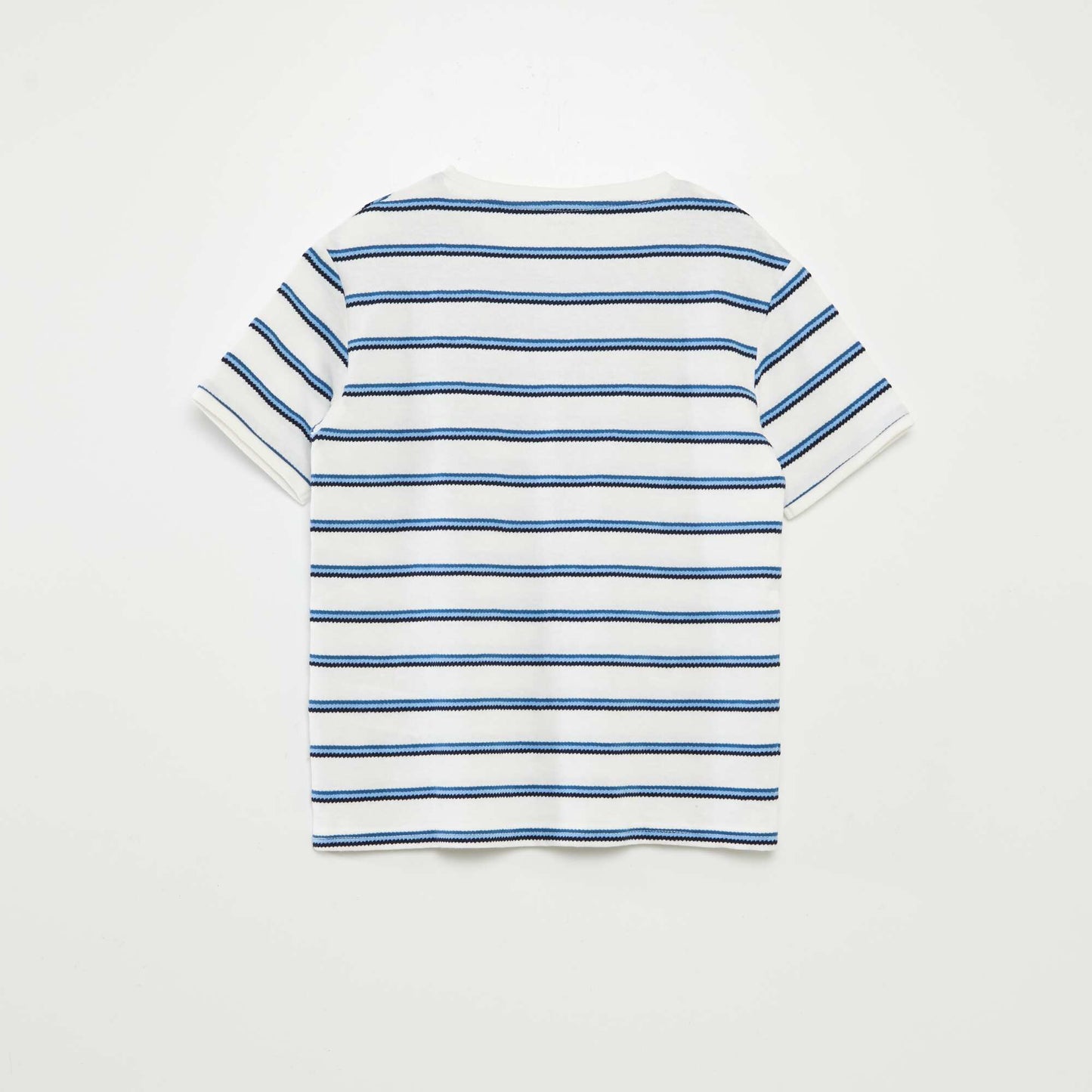 T-shirt rayé avec col tunisien BLEU