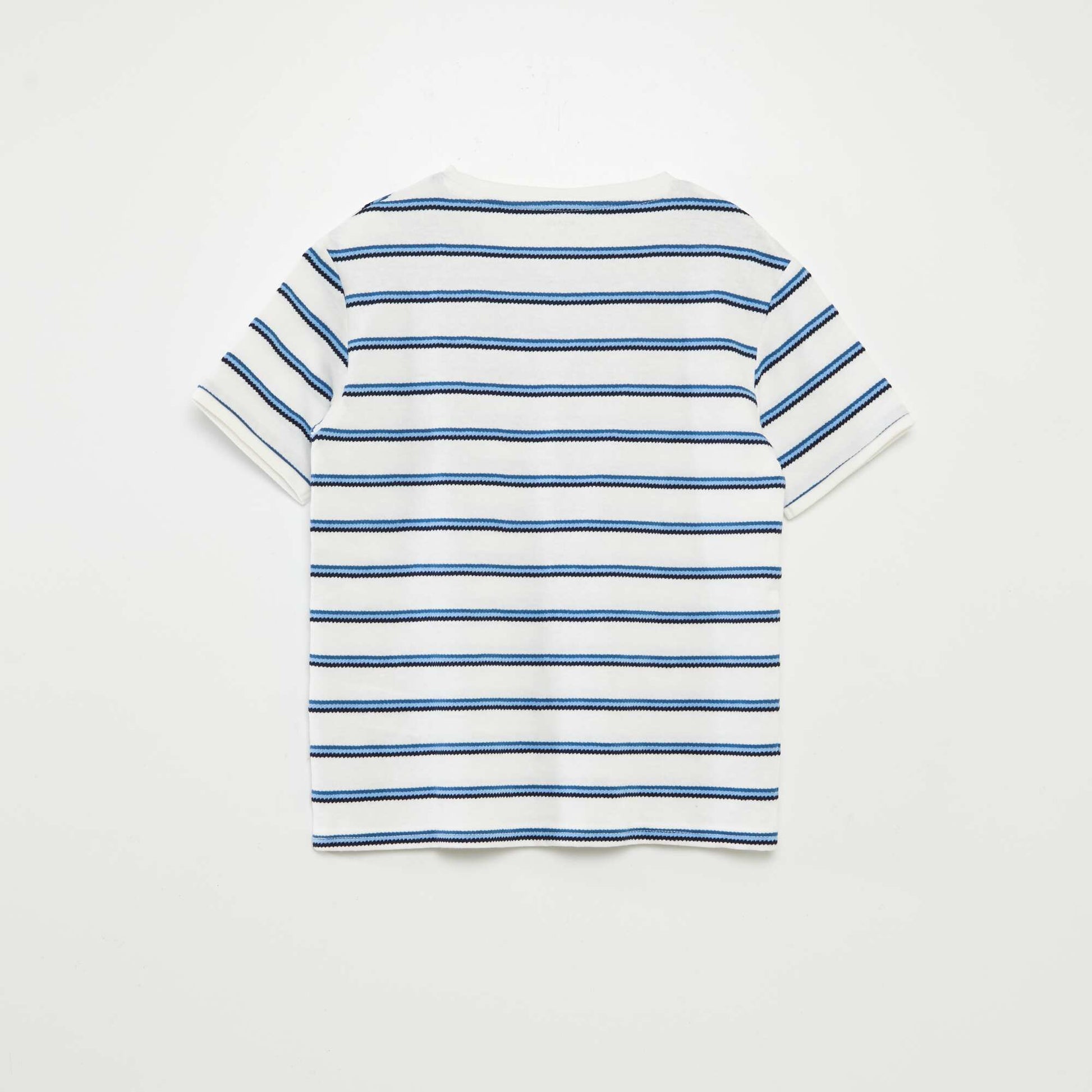 T-shirt rayé avec col tunisien BLEU