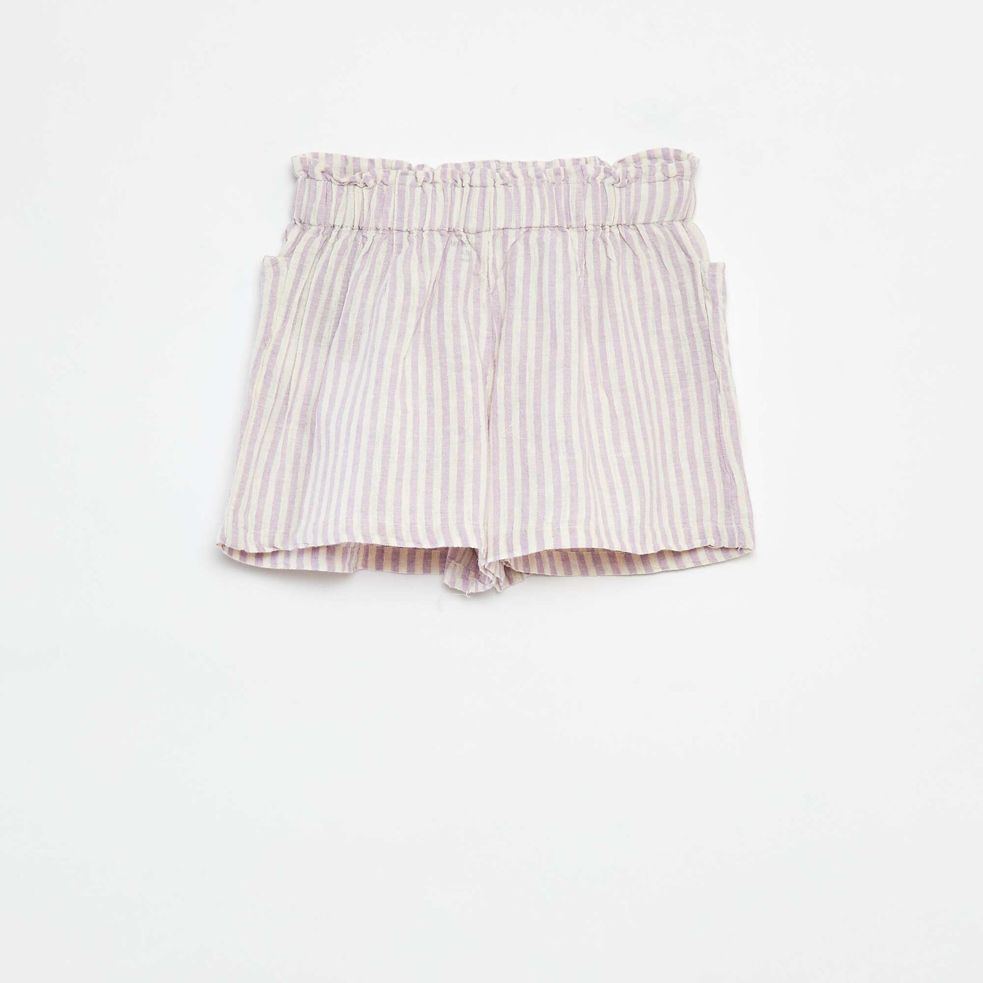 Short fluide à rayures VIOLET