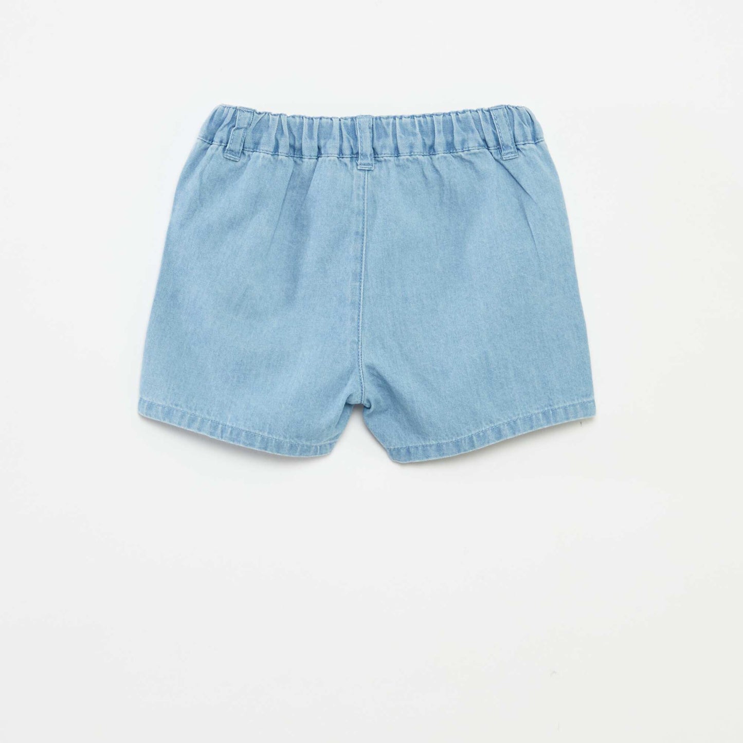 Bermuda en denim avec taille ajustable BLEU