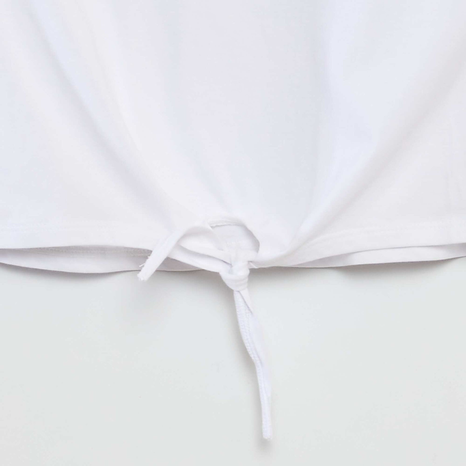 T-shirt manches courtes à nouer à la base BLANC