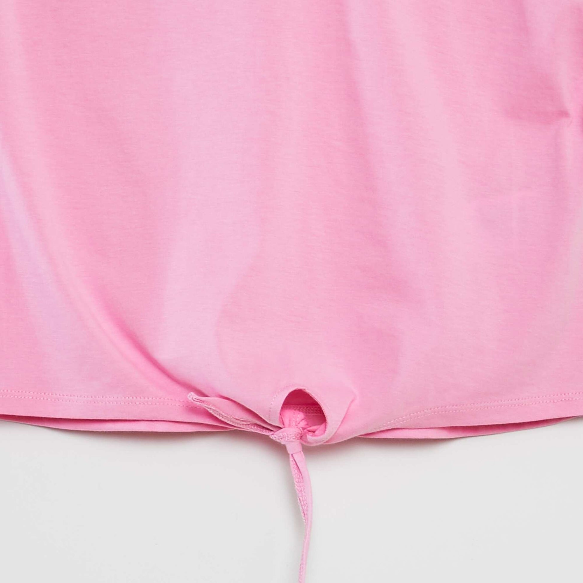 T-shirt manches courtes à nouer à la base ROSE
