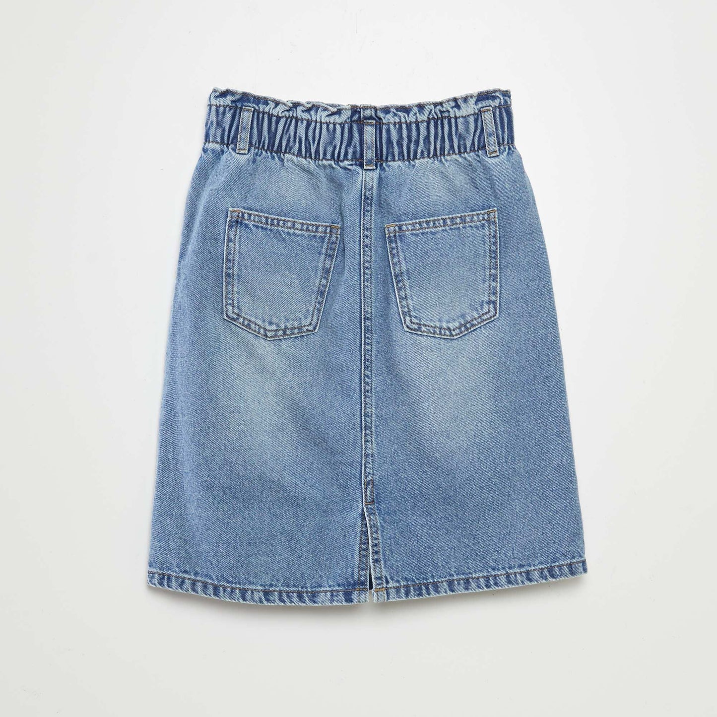 Jupe midi droite en jean BLEU