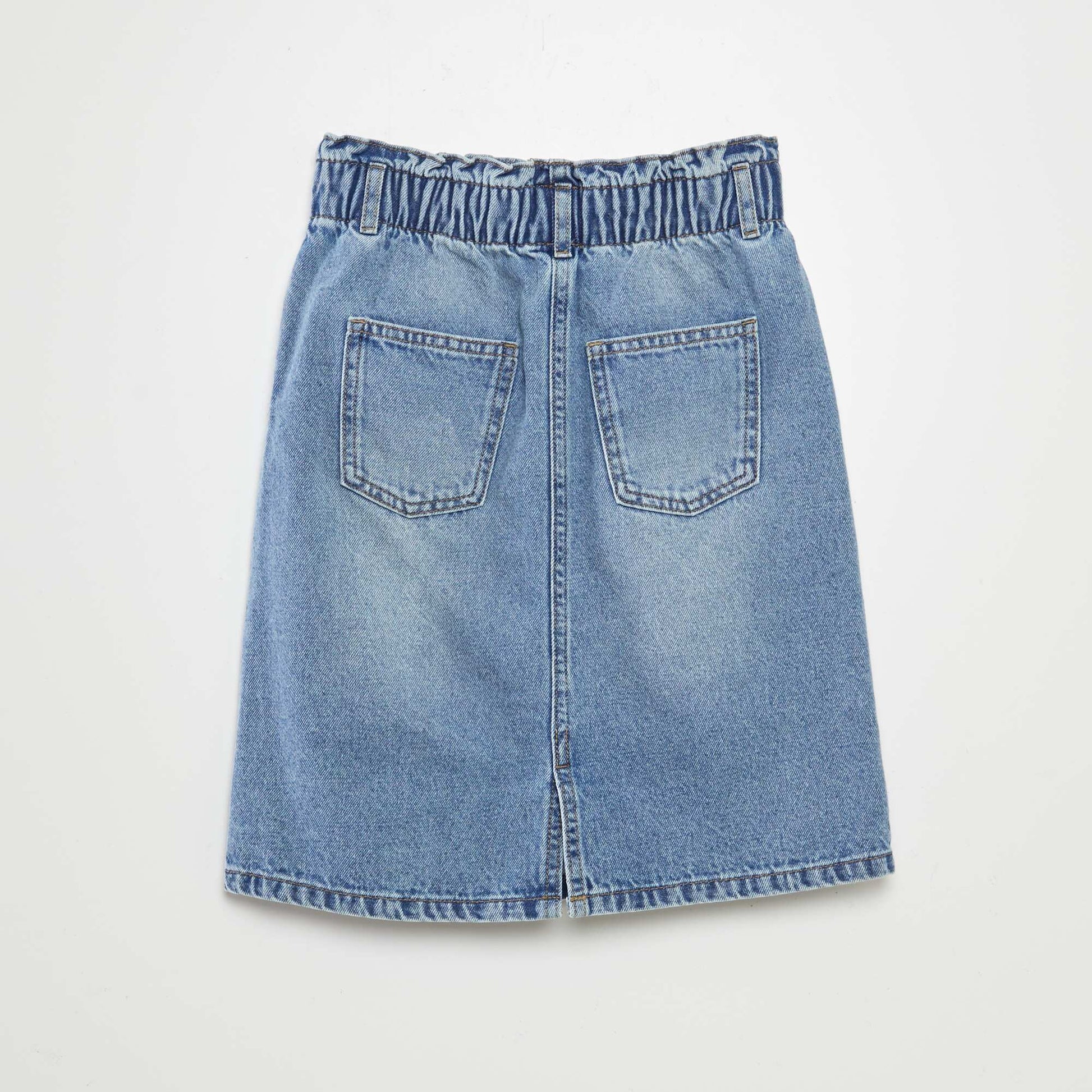 Jupe midi droite en jean BLEU