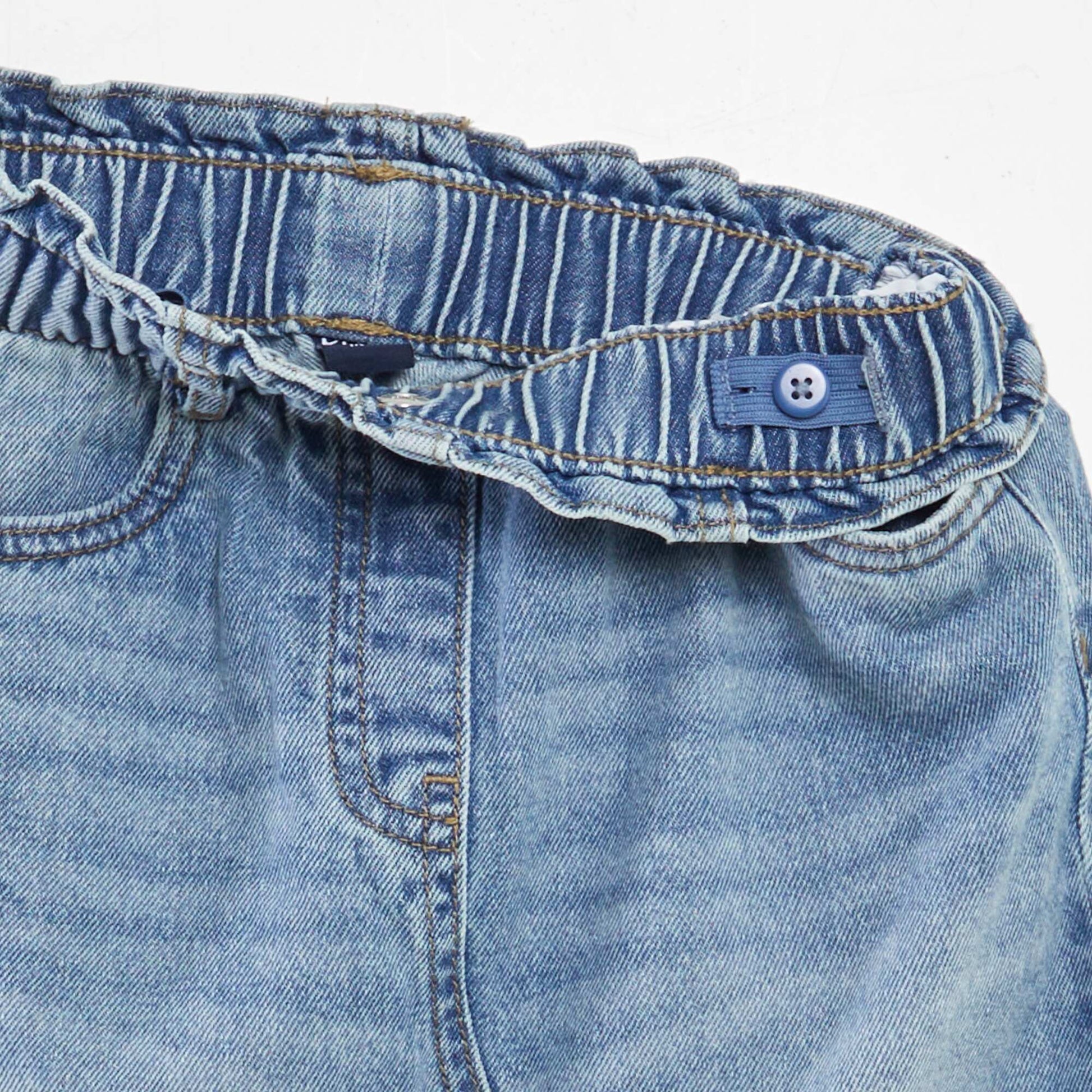 Jupe midi droite en jean BLEU