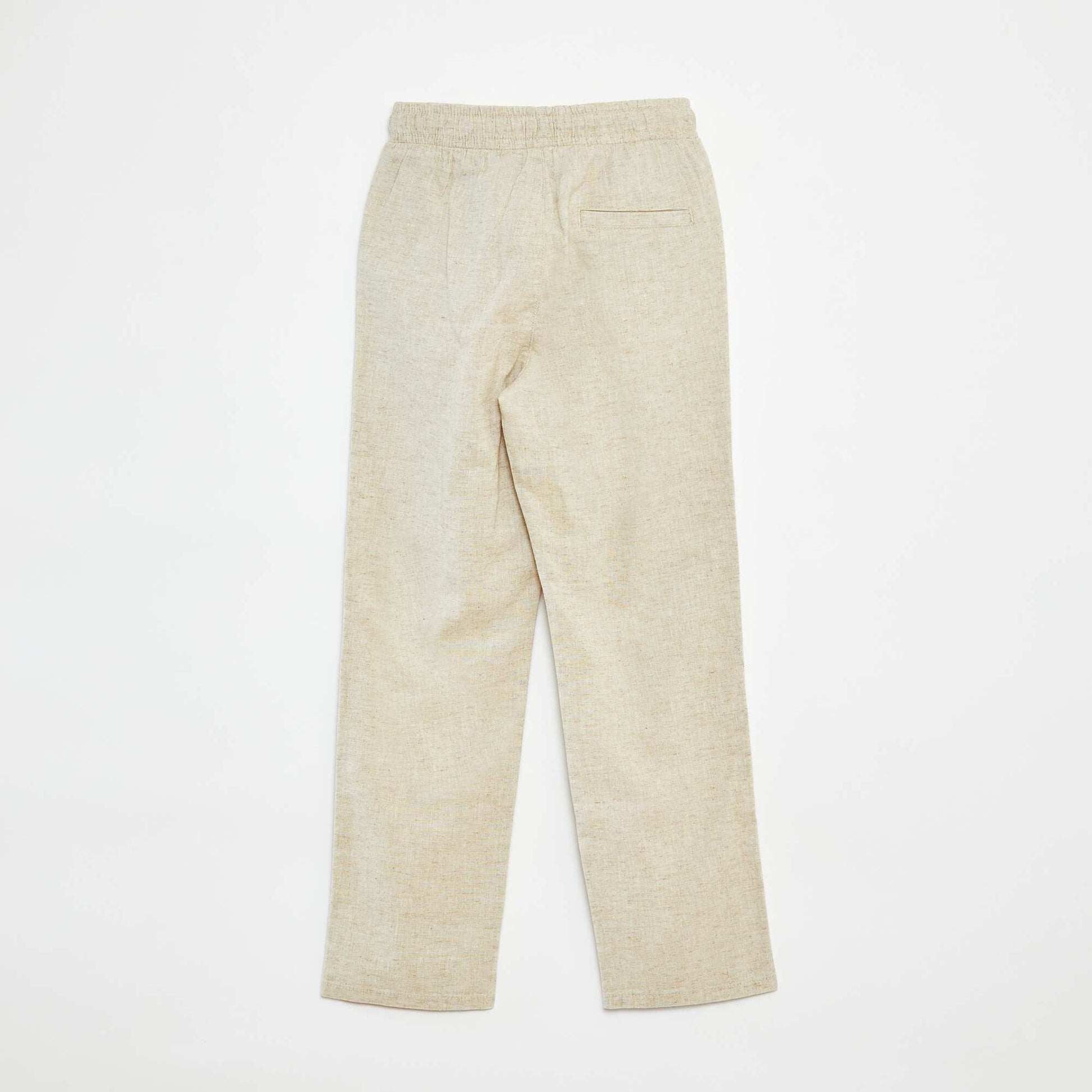 Pantalon regular en lin BLANC