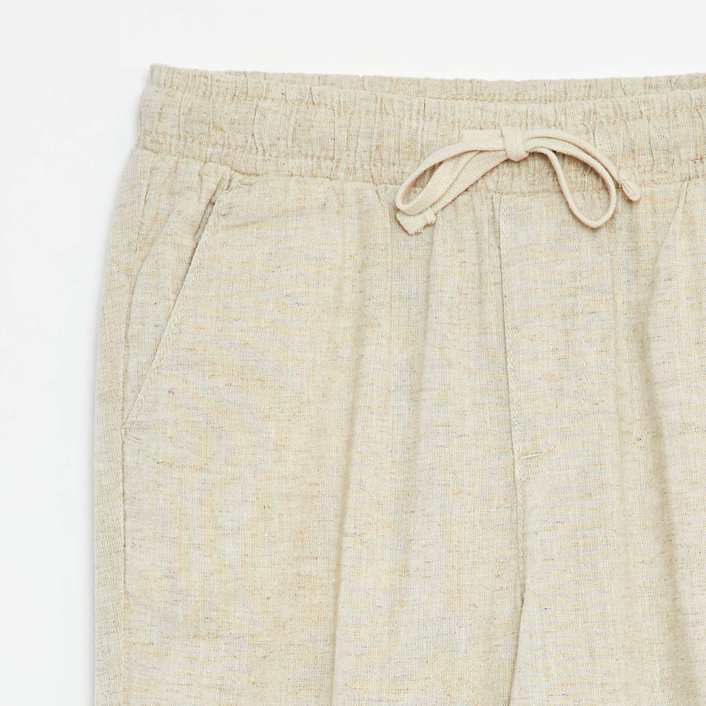 Pantalon regular en lin BLANC