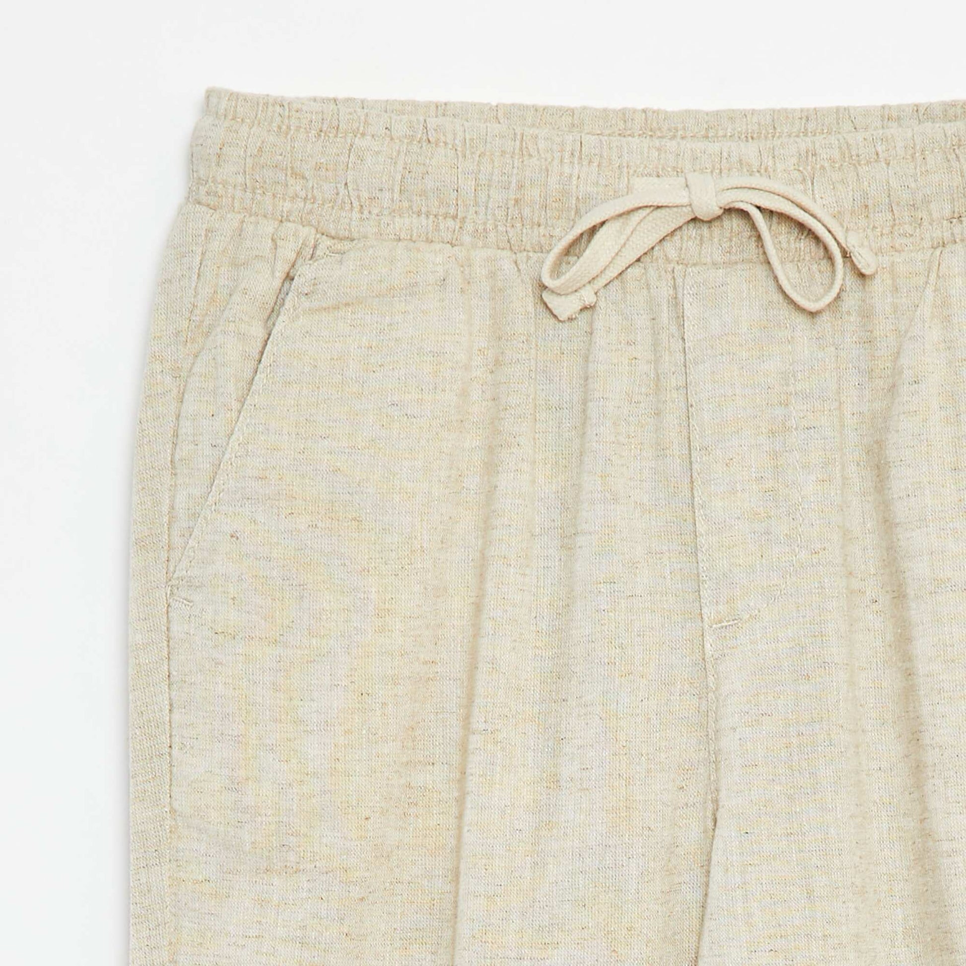 Pantalon regular en lin BLANC