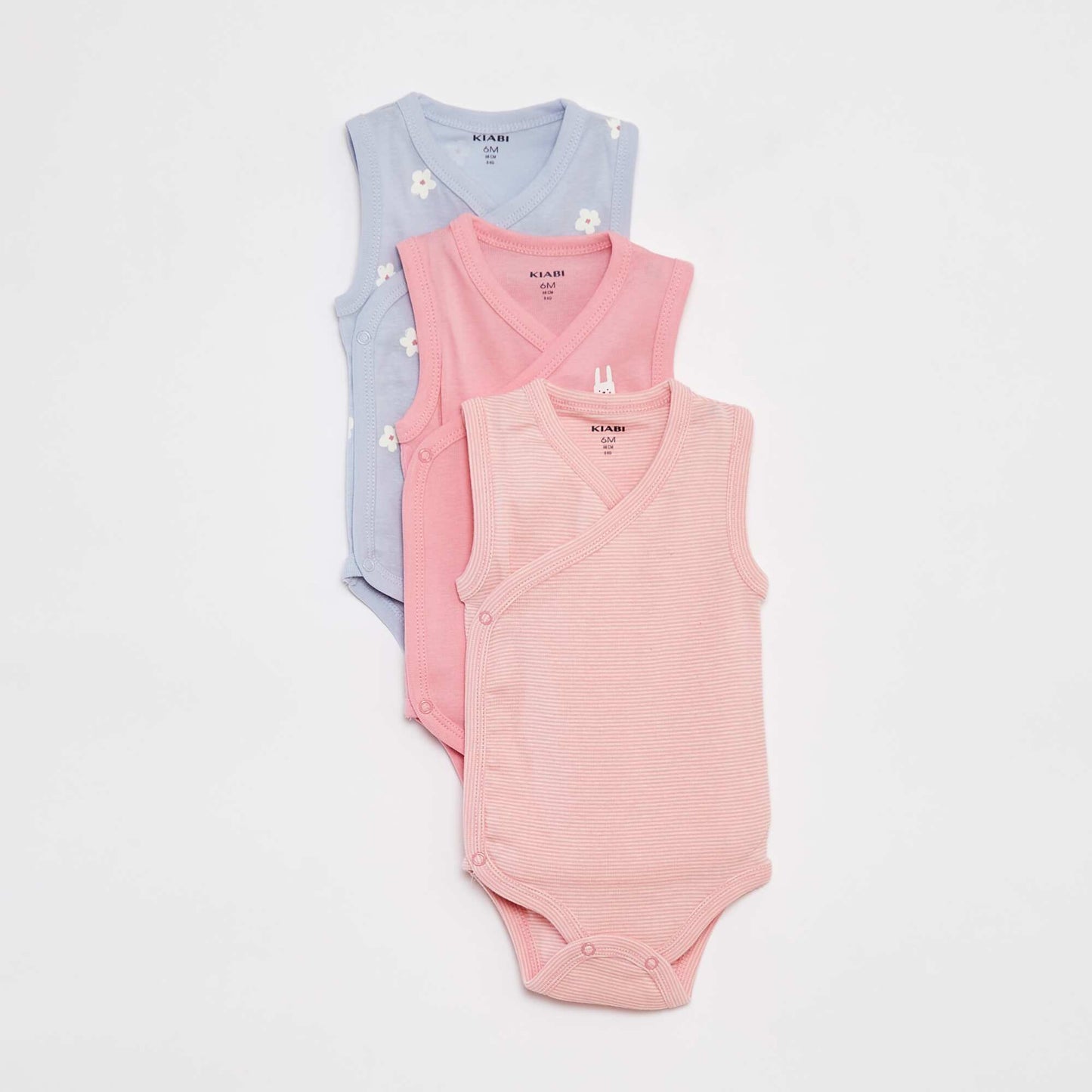 Lot de 3 body avec ouvertures pressionnées - 3 pièces ROSE