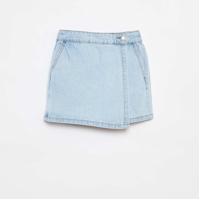 Jupe short en denim BLEU