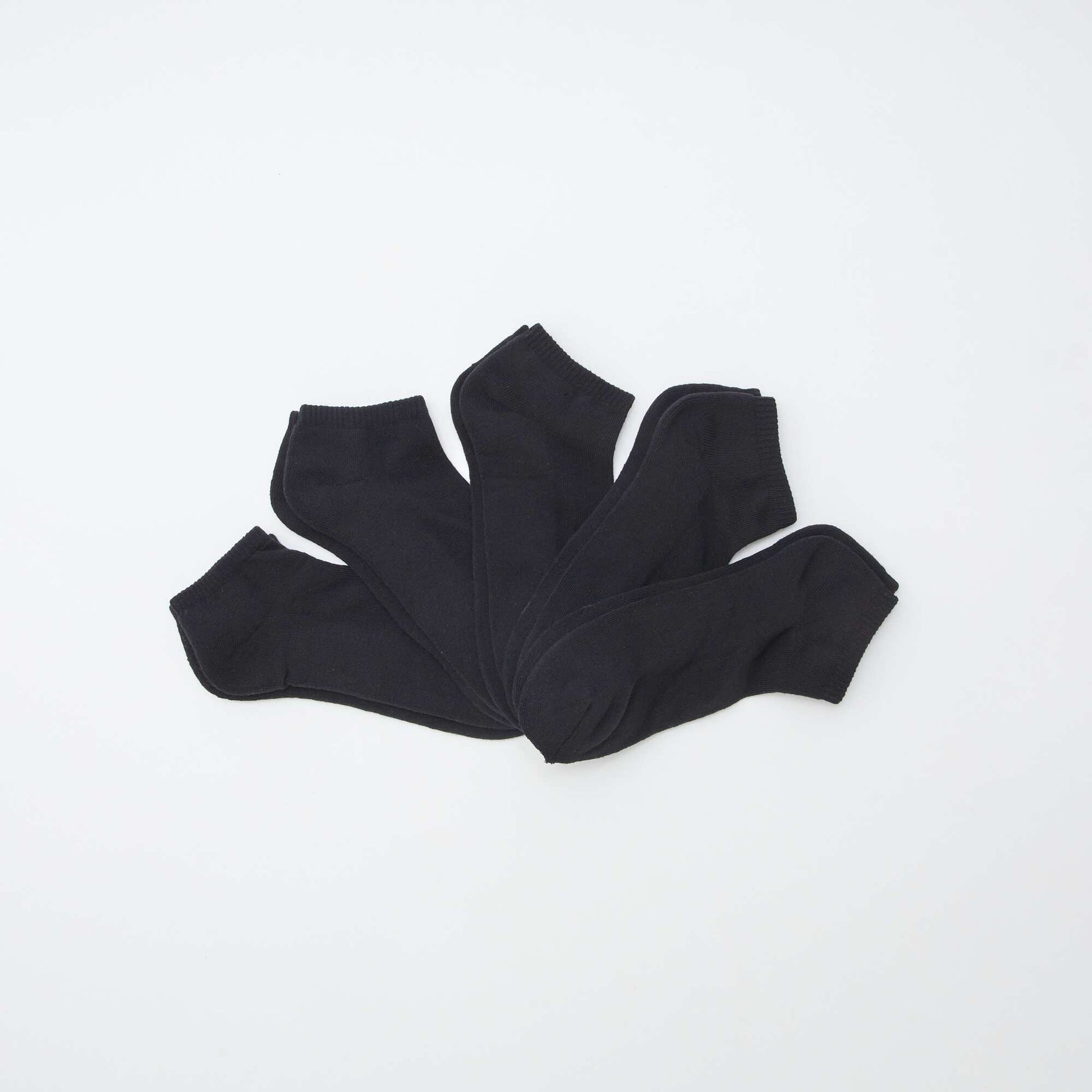 Lot de 5 paires de chaussettes invisibles NOIR