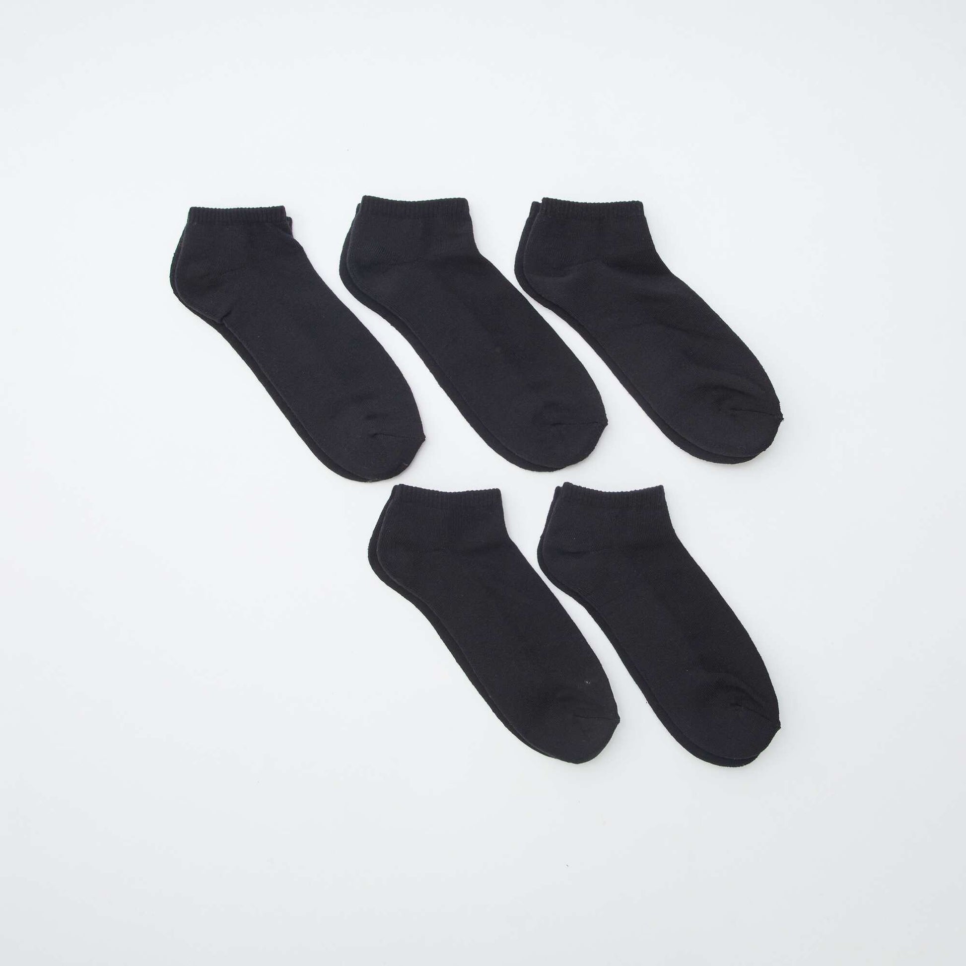 Lot de 5 paires de chaussettes invisibles NOIR