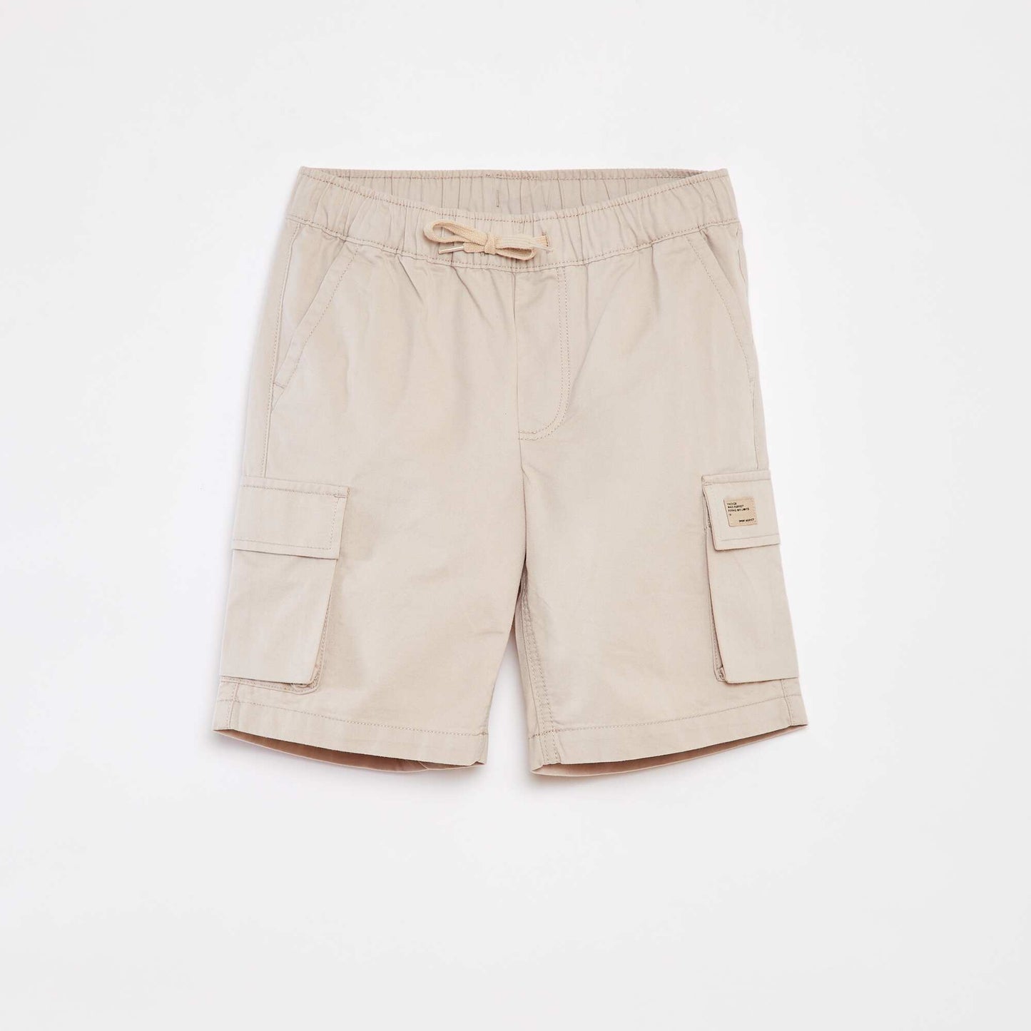 Bermuda uni avec poches à rabat BEIGE