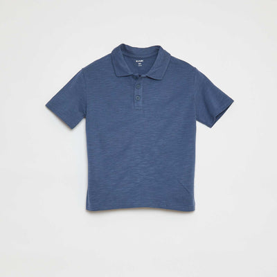 Polo uni avec imprimé BLEU