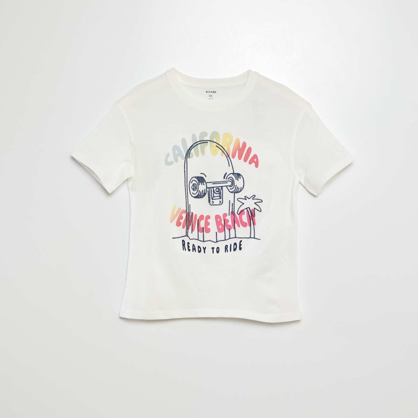T-shirt manches courtes imprimé BLANC
