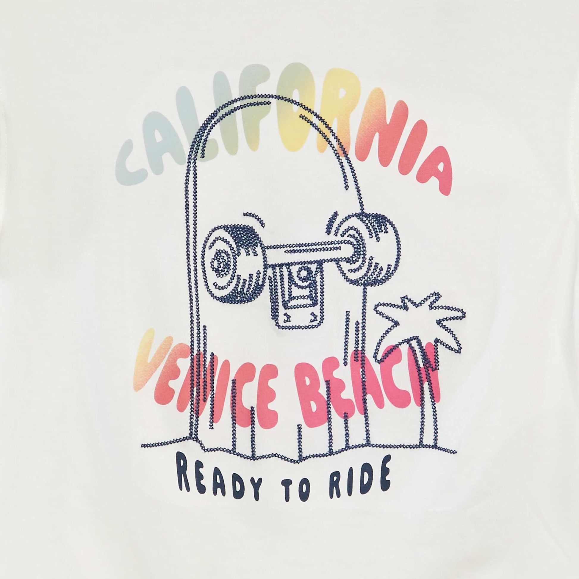 T-shirt manches courtes imprimé BLANC