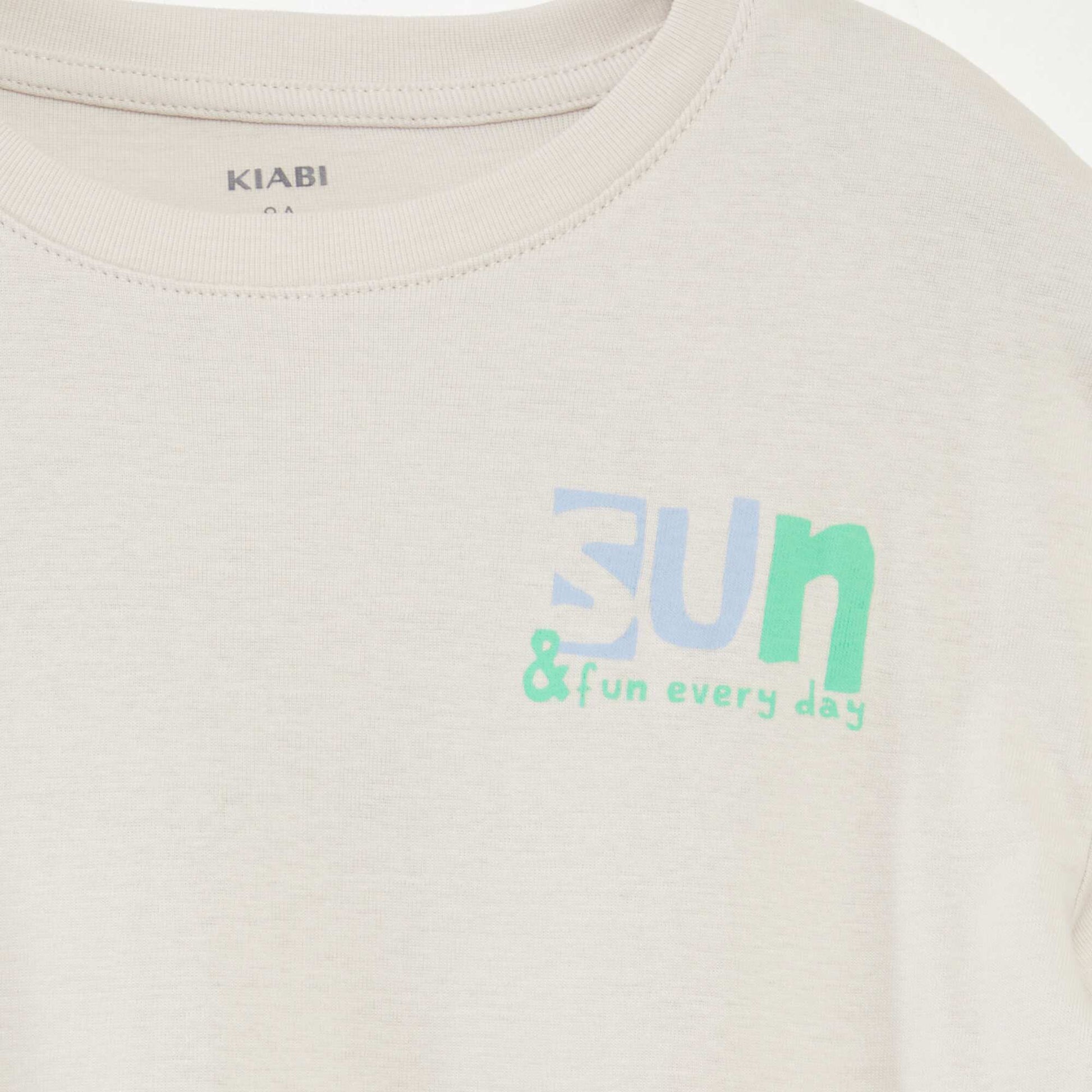 T-shirt imprimé recto/verso manches courtes BLANC