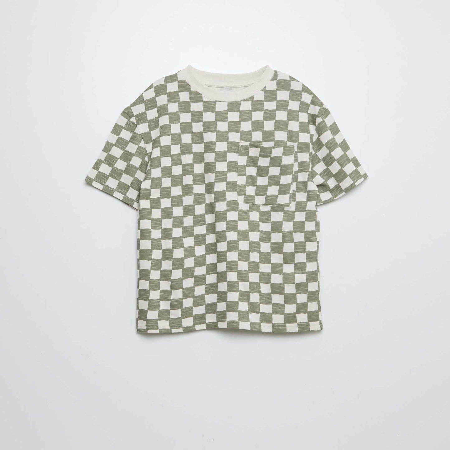 T-shirt à manches courtes avec poche poitrine et imprimés KAKI